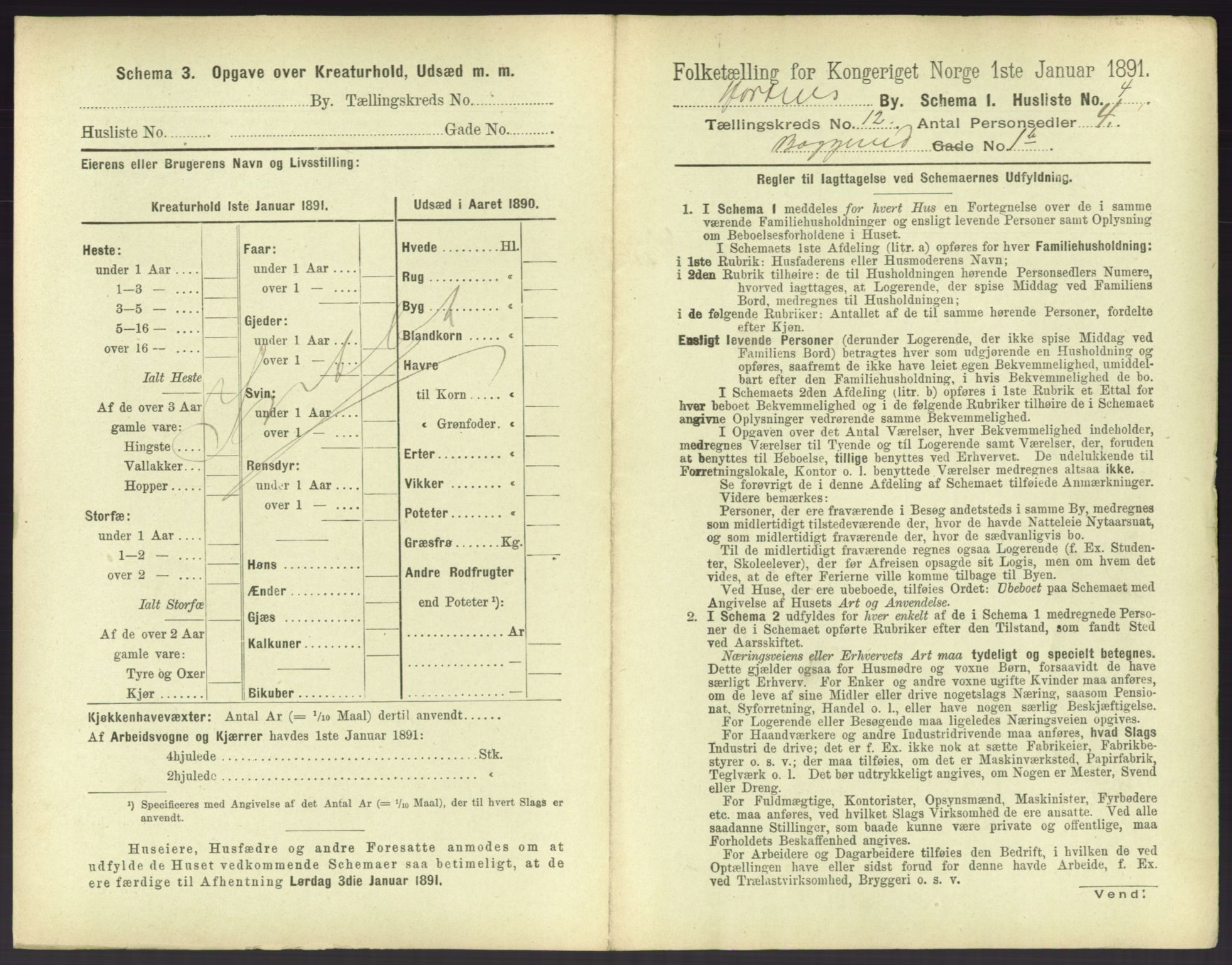 RA, 1891 census for 0703 Horten, 1891, p. 1363