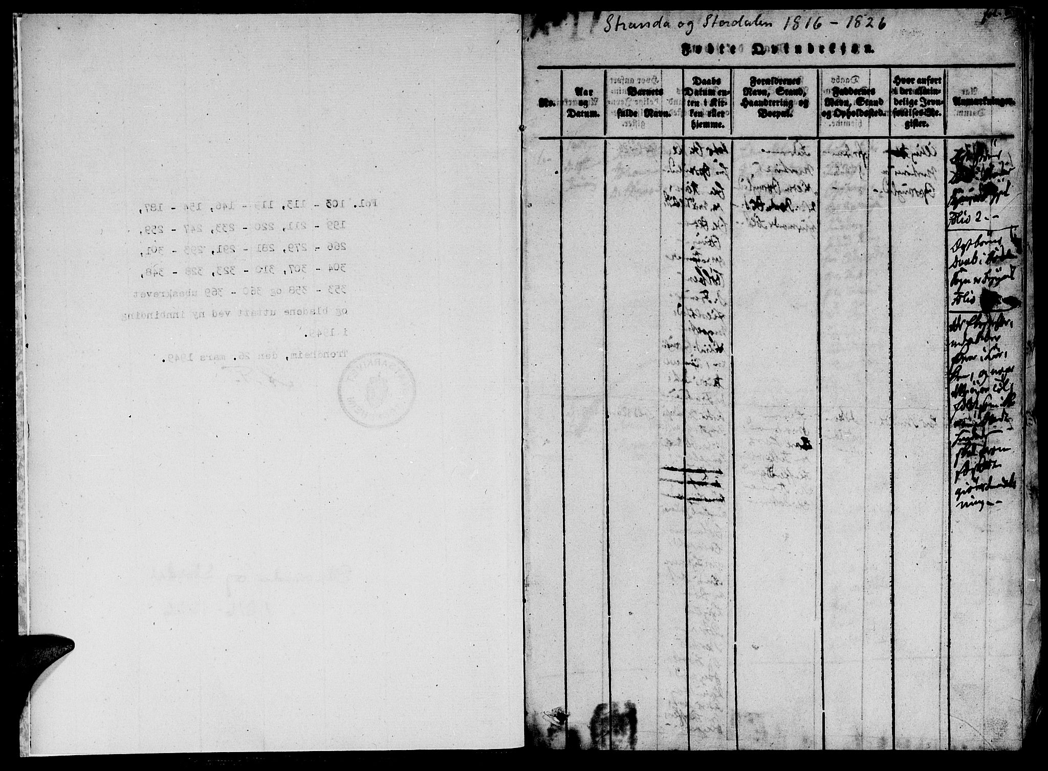 Ministerialprotokoller, klokkerbøker og fødselsregistre - Møre og Romsdal, AV/SAT-A-1454/520/L0273: Parish register (official) no. 520A03, 1817-1826, p. 1