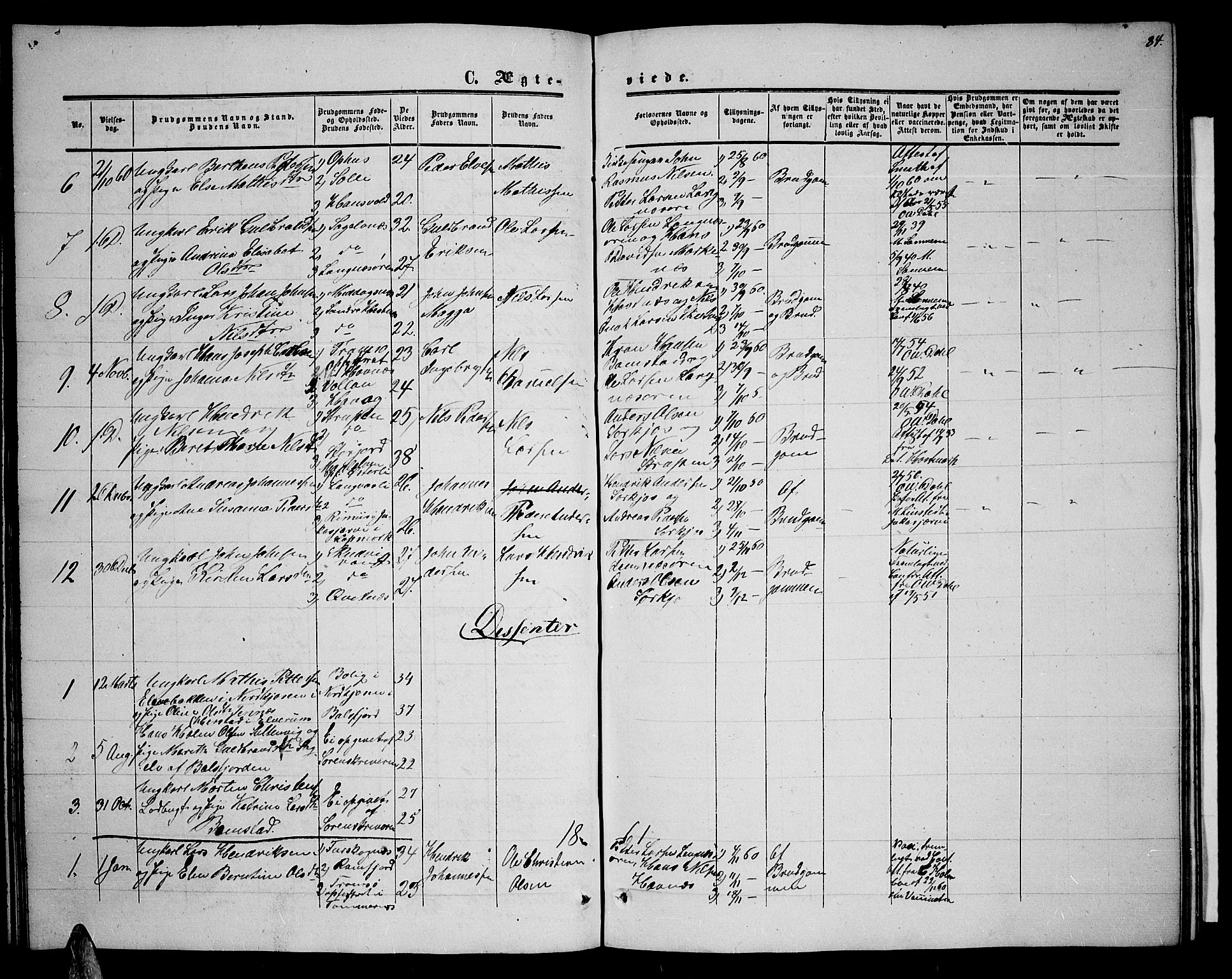 Balsfjord sokneprestembete, AV/SATØ-S-1303/G/Gab/L0005klokker: Parish register (copy) no. 5, 1856-1862, p. 84