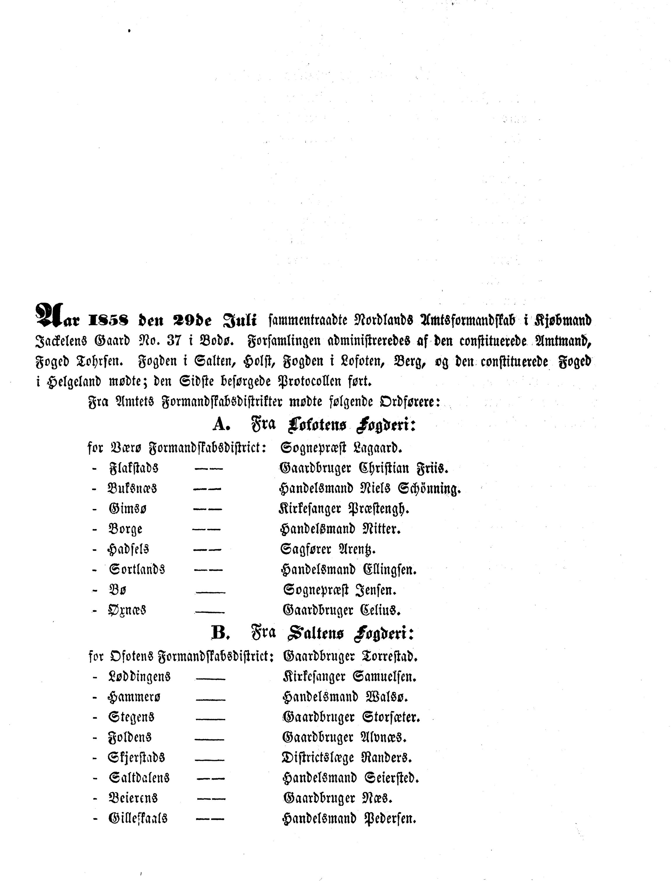 Nordland Fylkeskommune. Fylkestinget, AIN/NFK-17/176/A/Ac/L0003: Fylkestingsforhandlinger 1850-1860, 1850-1860