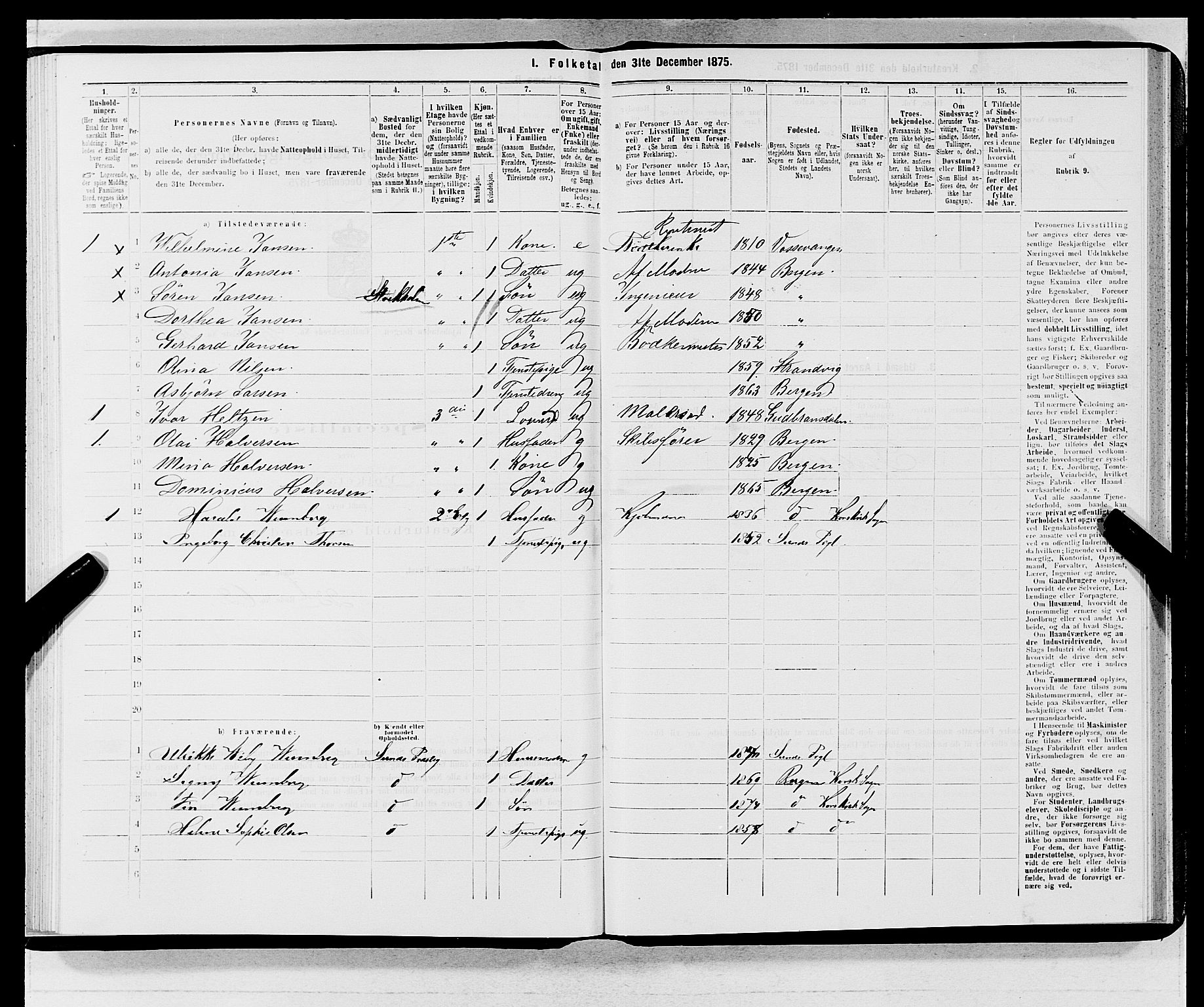 SAB, 1875 census for 1301 Bergen, 1875, p. 5326