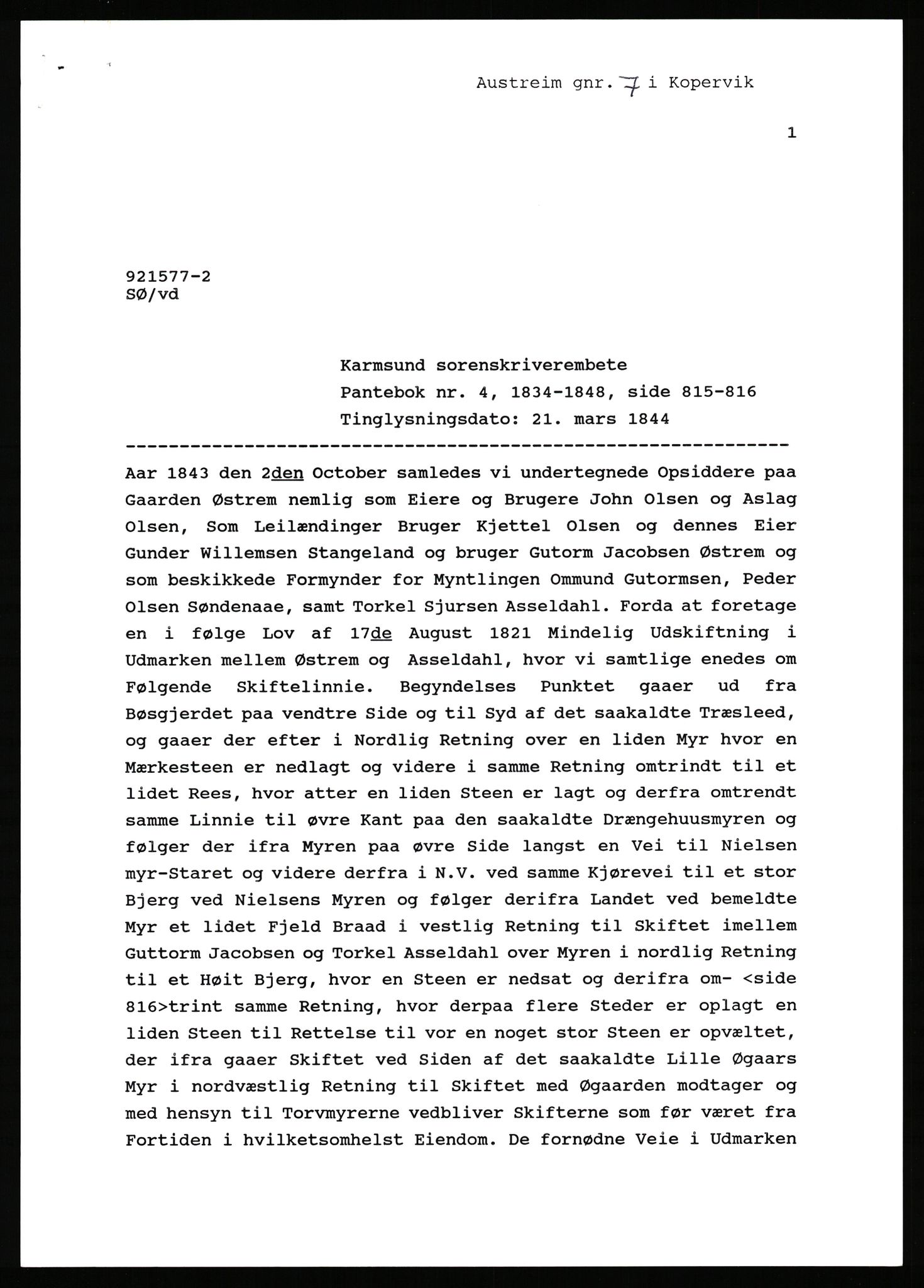 Statsarkivet i Stavanger, AV/SAST-A-101971/03/Y/Yj/L0005: Avskrifter sortert etter gårdsnavn: Austreim - Avinskei, 1750-1930, p. 6