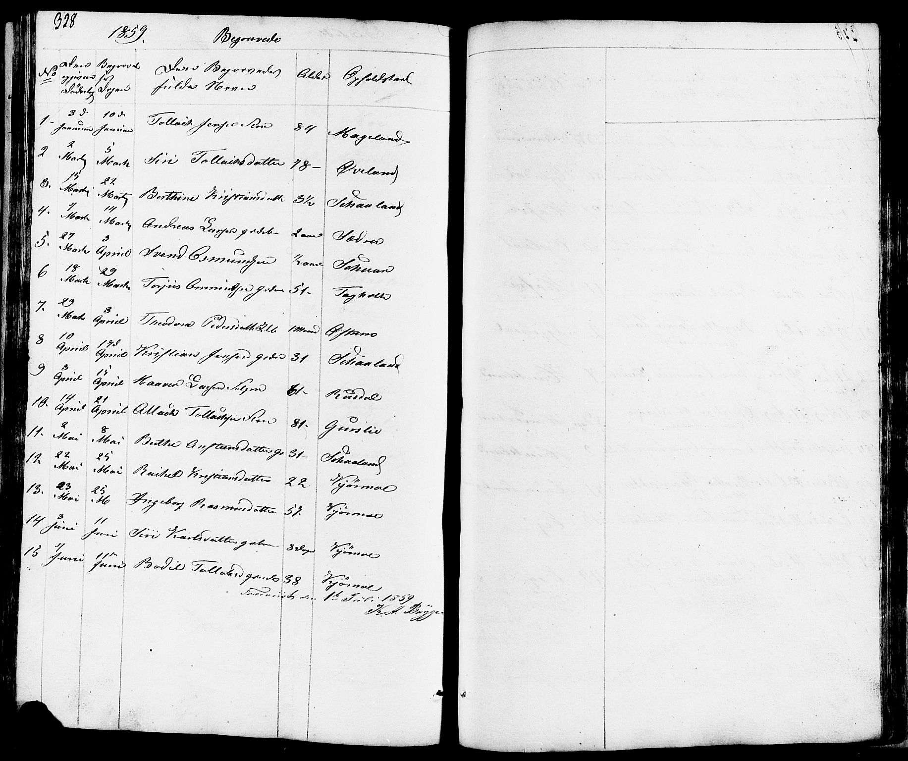 Lund sokneprestkontor, AV/SAST-A-101809/S07/L0003: Parish register (copy) no. B 3, 1848-1885, p. 328