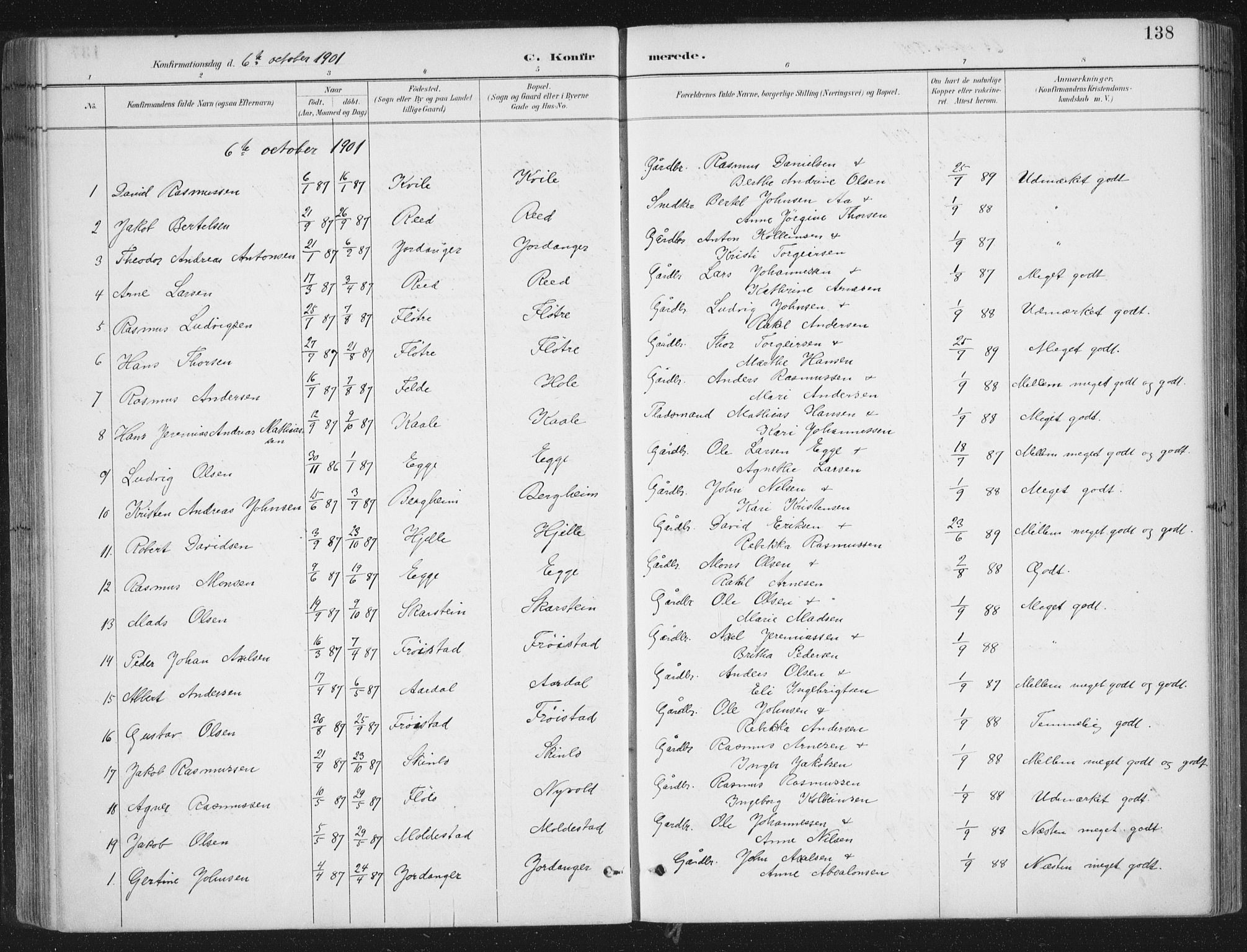 Gloppen sokneprestembete, AV/SAB-A-80101/H/Haa/Haac/L0002: Parish register (official) no. C  2, 1887-1904, p. 138