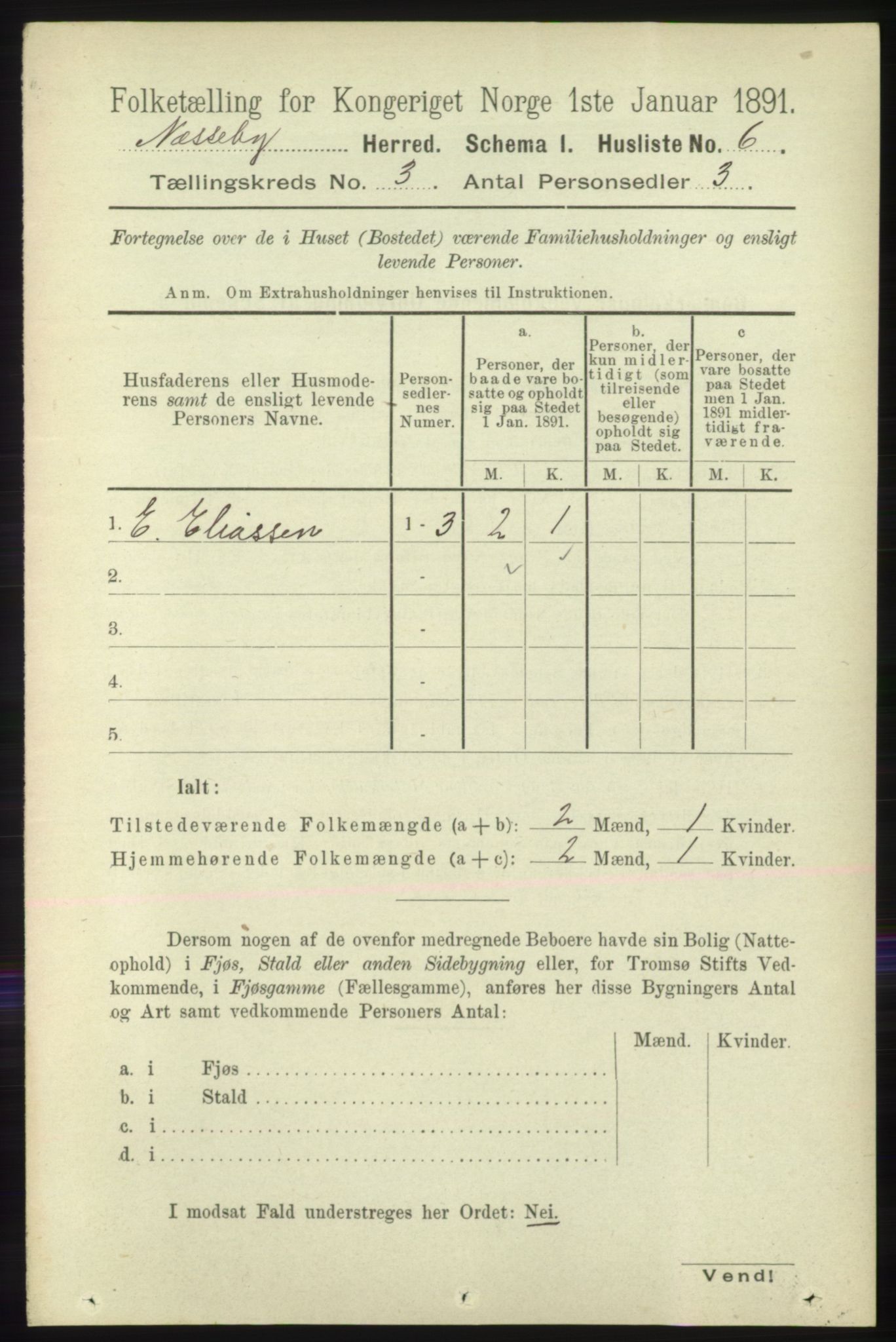 RA, 1891 census for 2027 Nesseby, 1891, p. 988