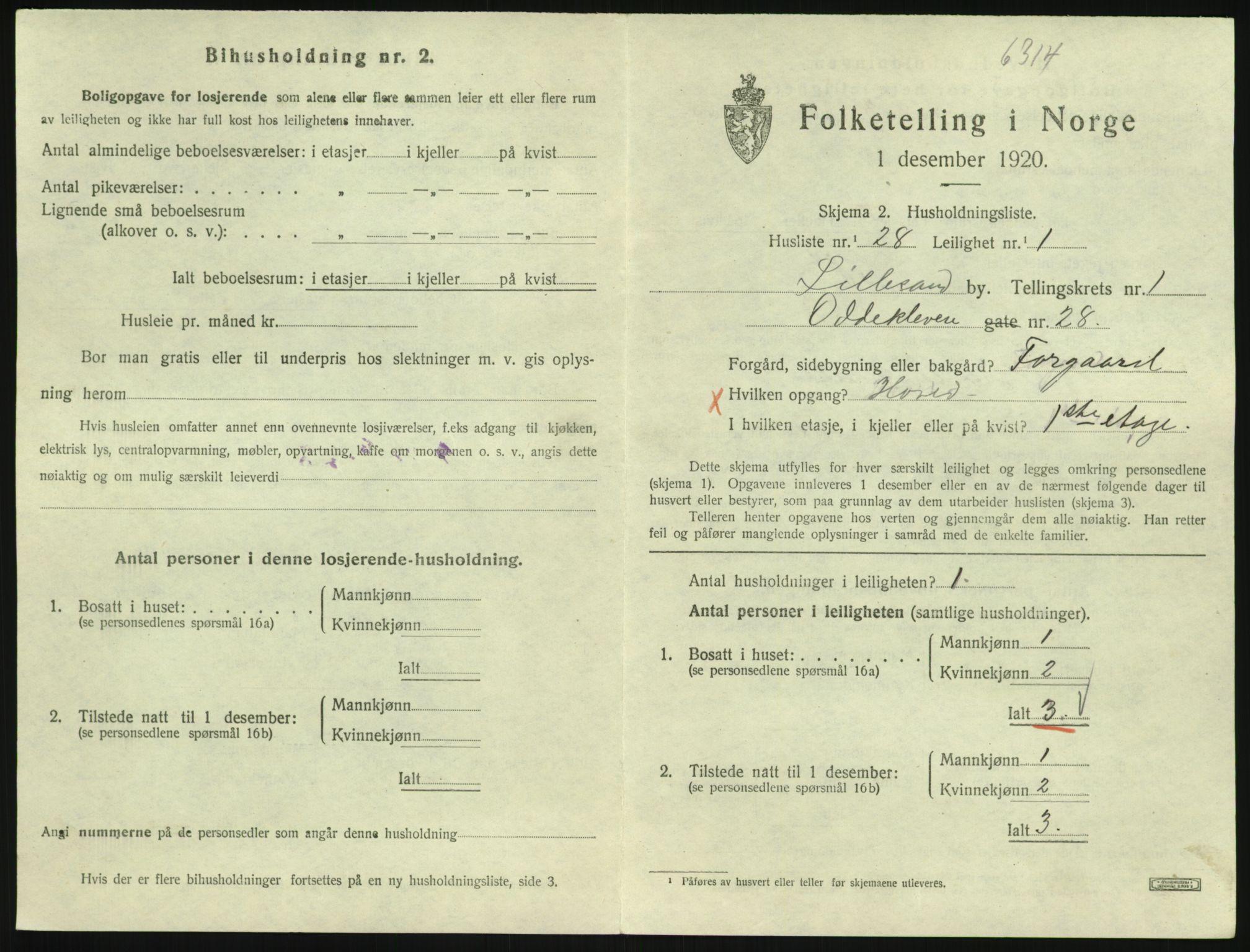 SAK, 1920 census for Lillesand, 1920, p. 553