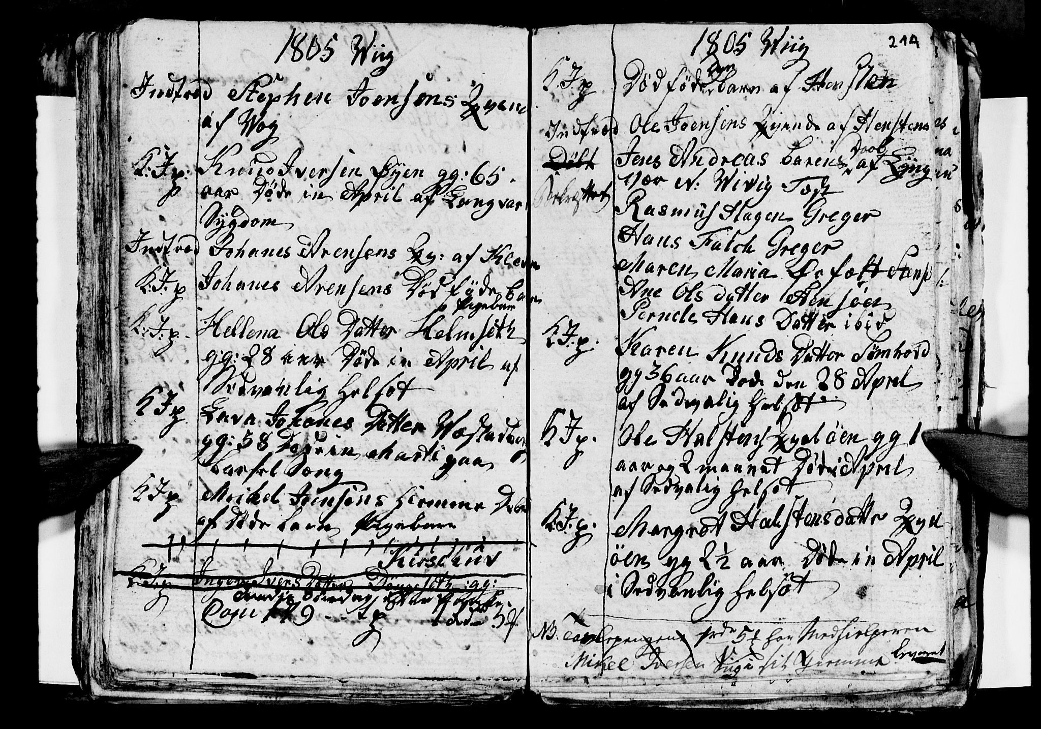 Ministerialprotokoller, klokkerbøker og fødselsregistre - Nordland, AV/SAT-A-1459/812/L0184: Parish register (copy) no. 812C02, 1793-1809, p. 214