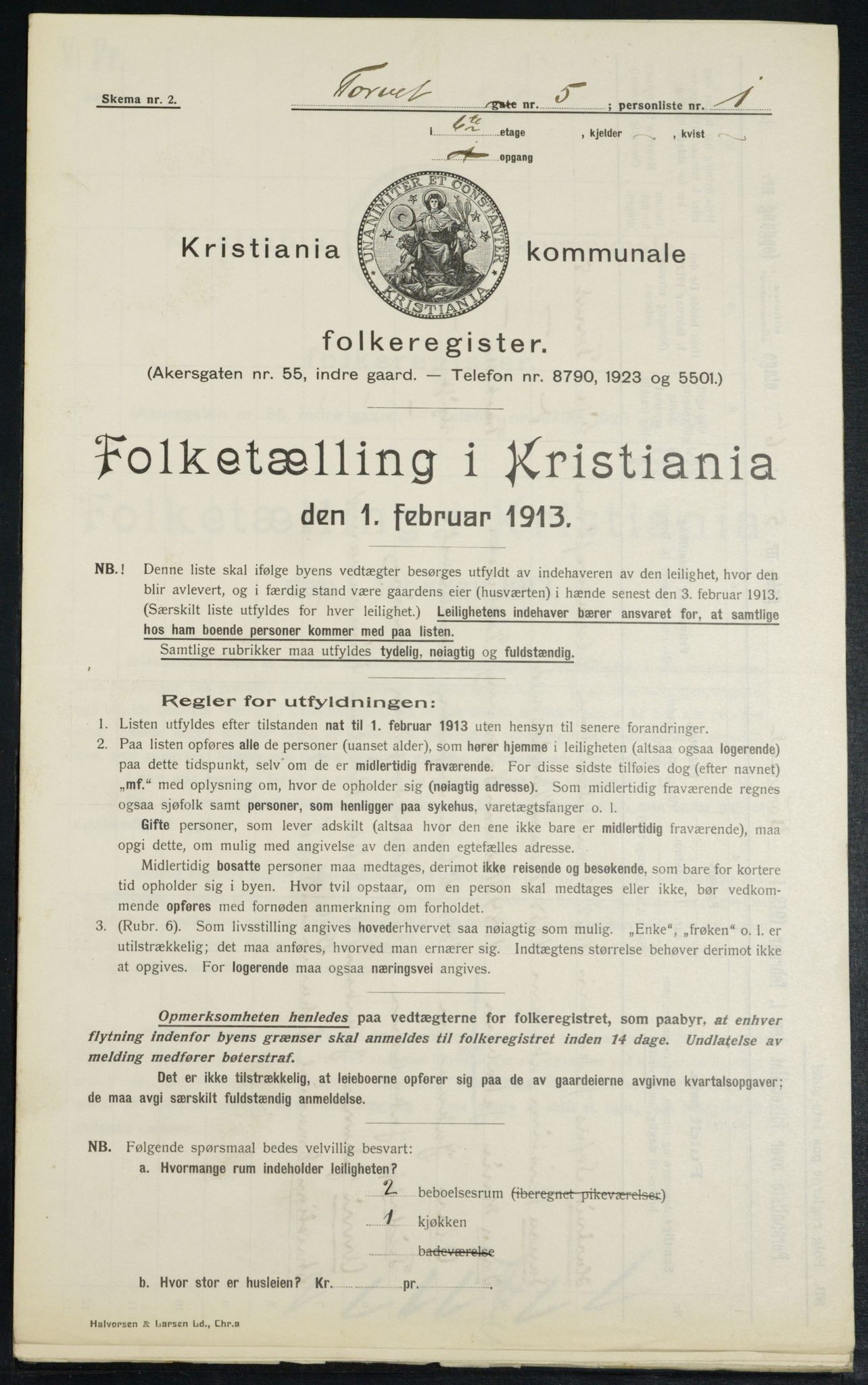 OBA, Municipal Census 1913 for Kristiania, 1913, p. 103691