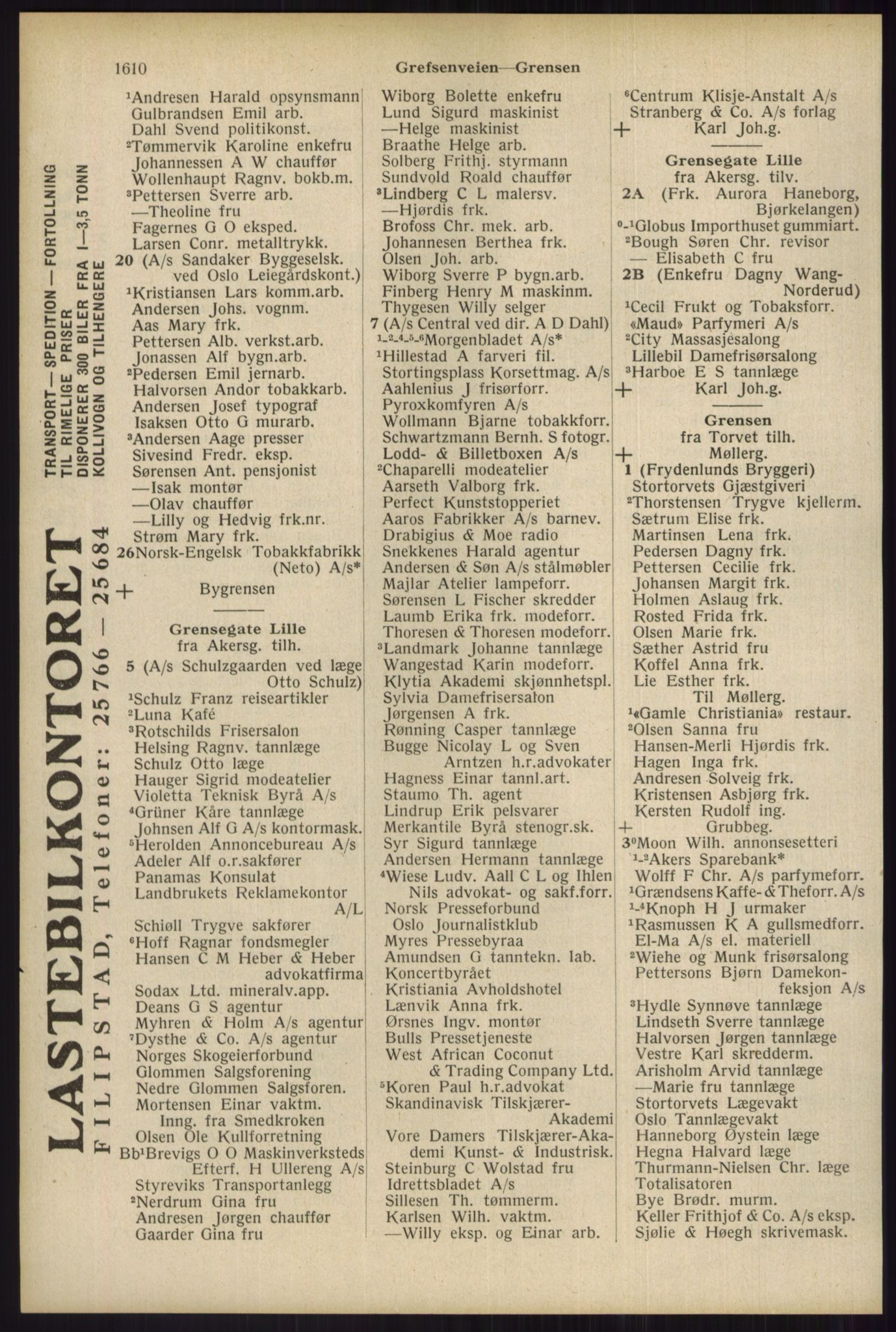 Kristiania/Oslo adressebok, PUBL/-, 1934, p. 1610