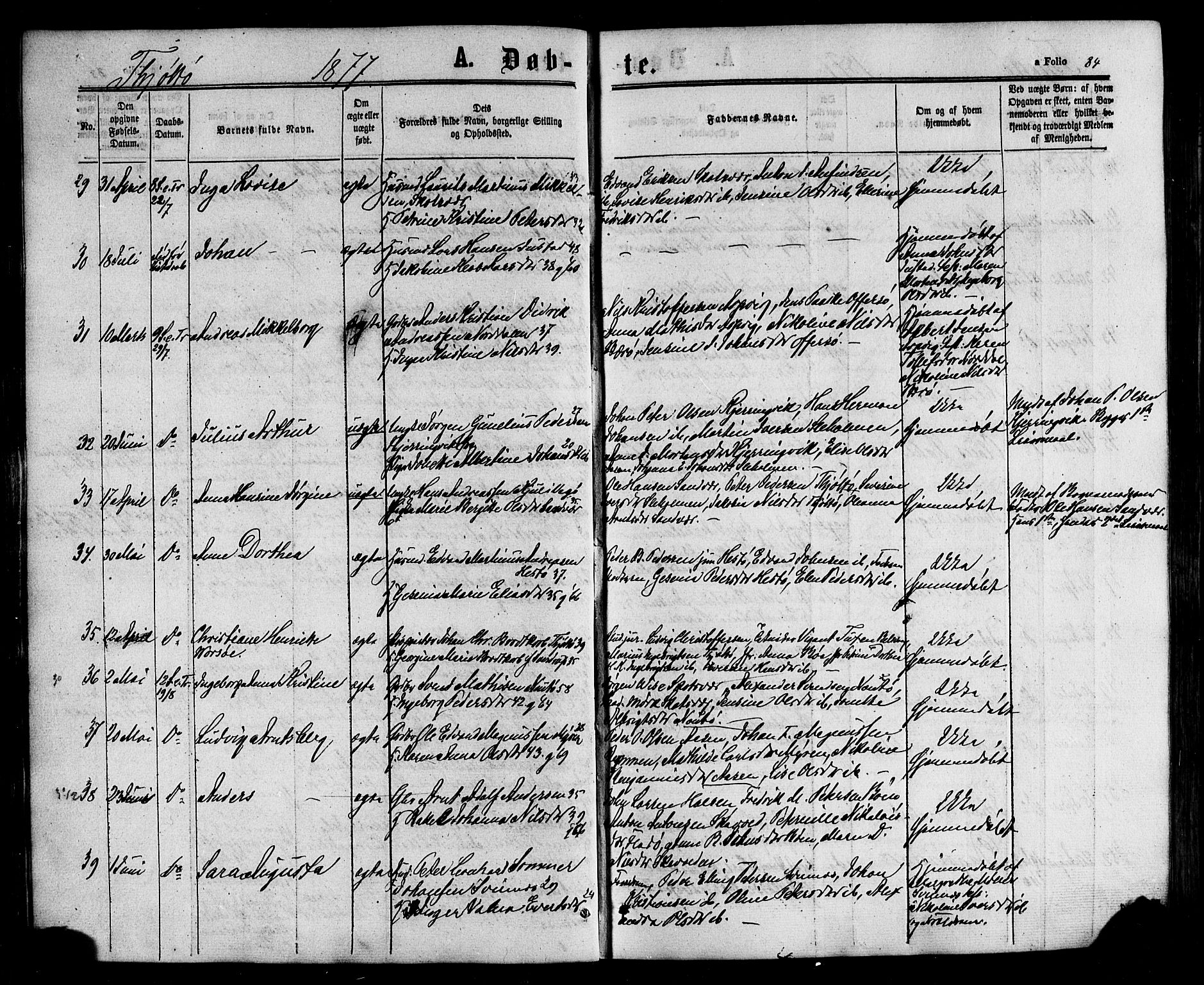 Ministerialprotokoller, klokkerbøker og fødselsregistre - Nordland, AV/SAT-A-1459/817/L0262: Parish register (official) no. 817A03/ 1, 1862-1877, p. 84