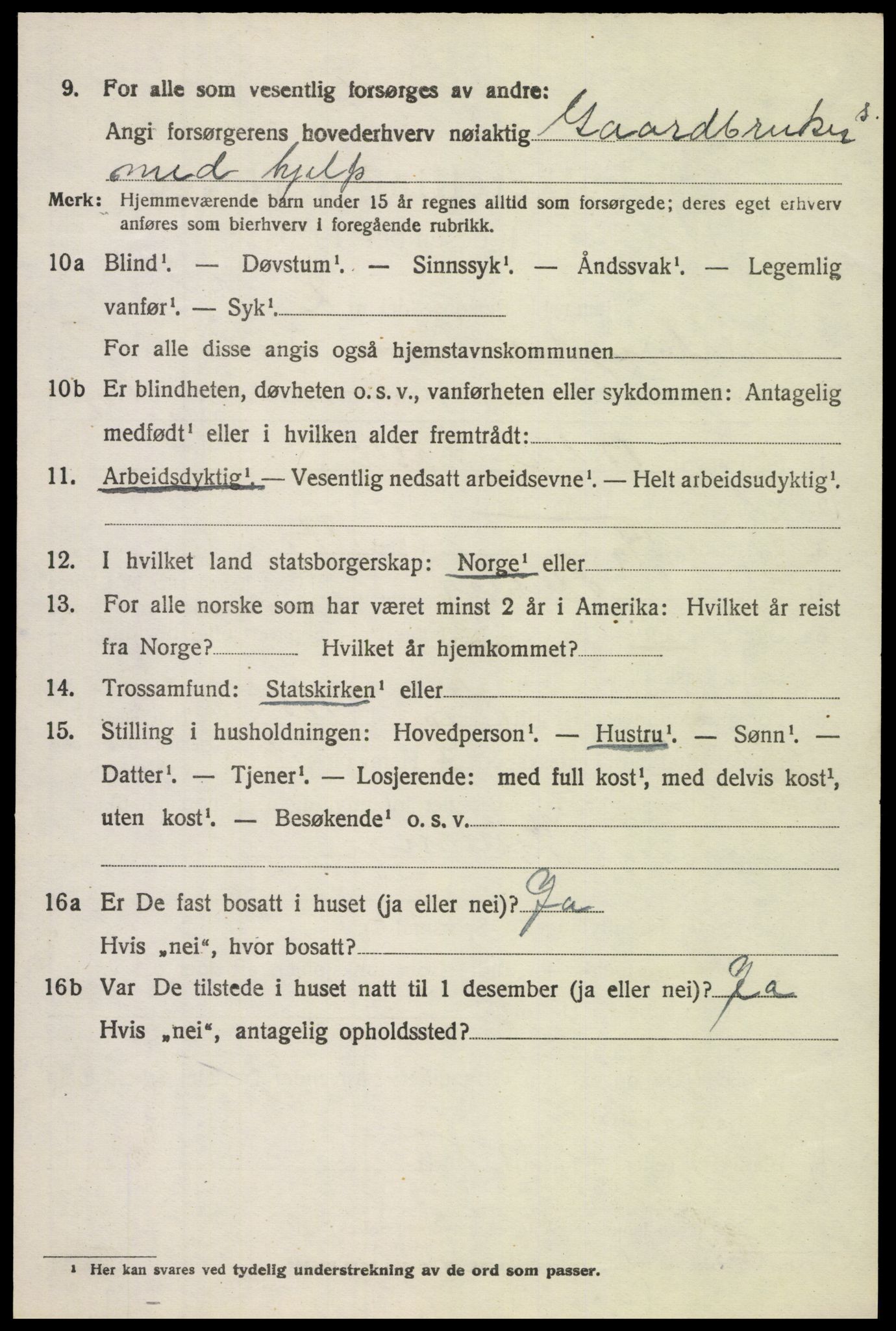 SAH, 1920 census for Snertingdal, 1920, p. 4862