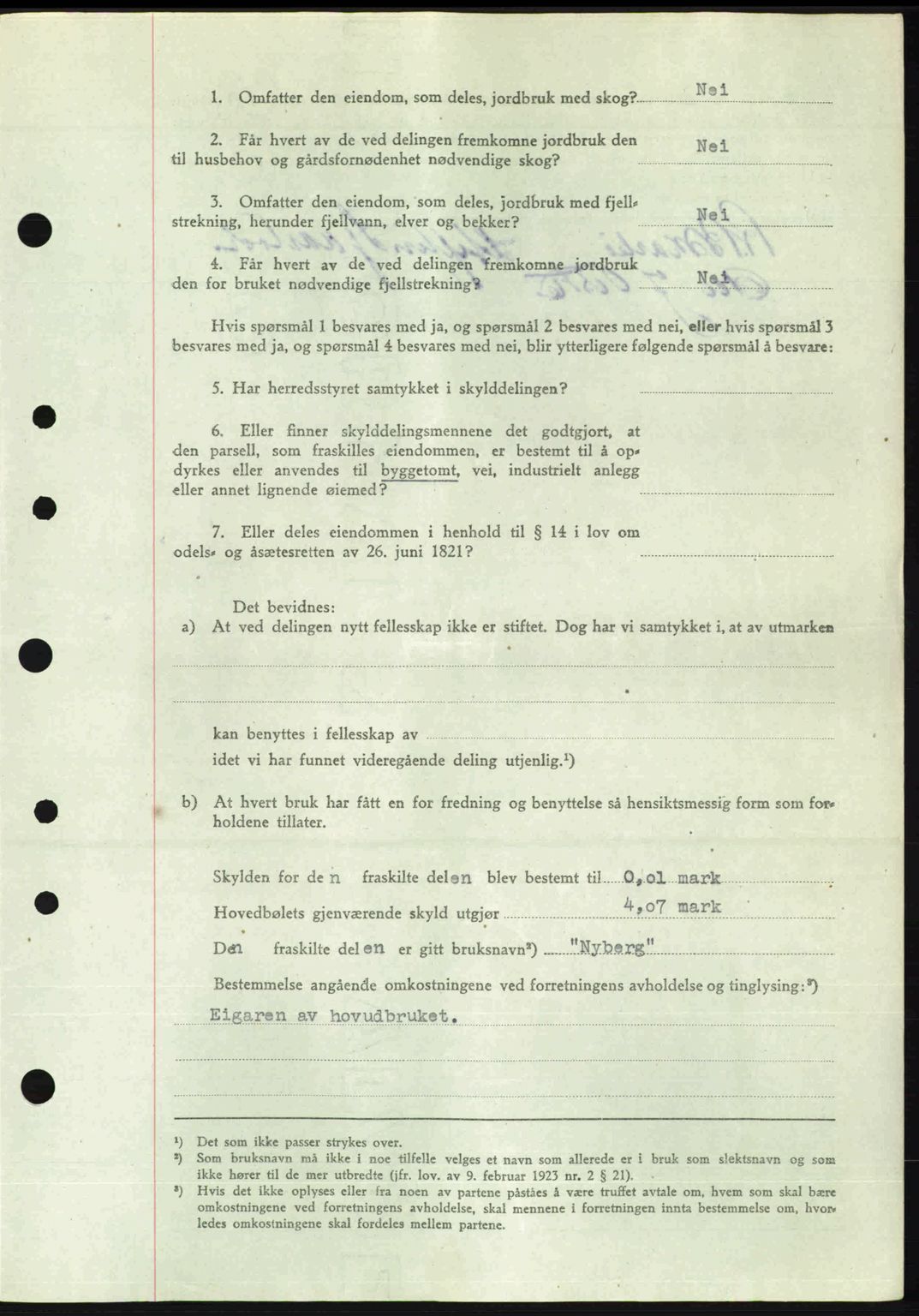 Nordre Sunnmøre sorenskriveri, AV/SAT-A-0006/1/2/2C/2Ca: Mortgage book no. A25, 1947-1947, Diary no: : 1761/1947