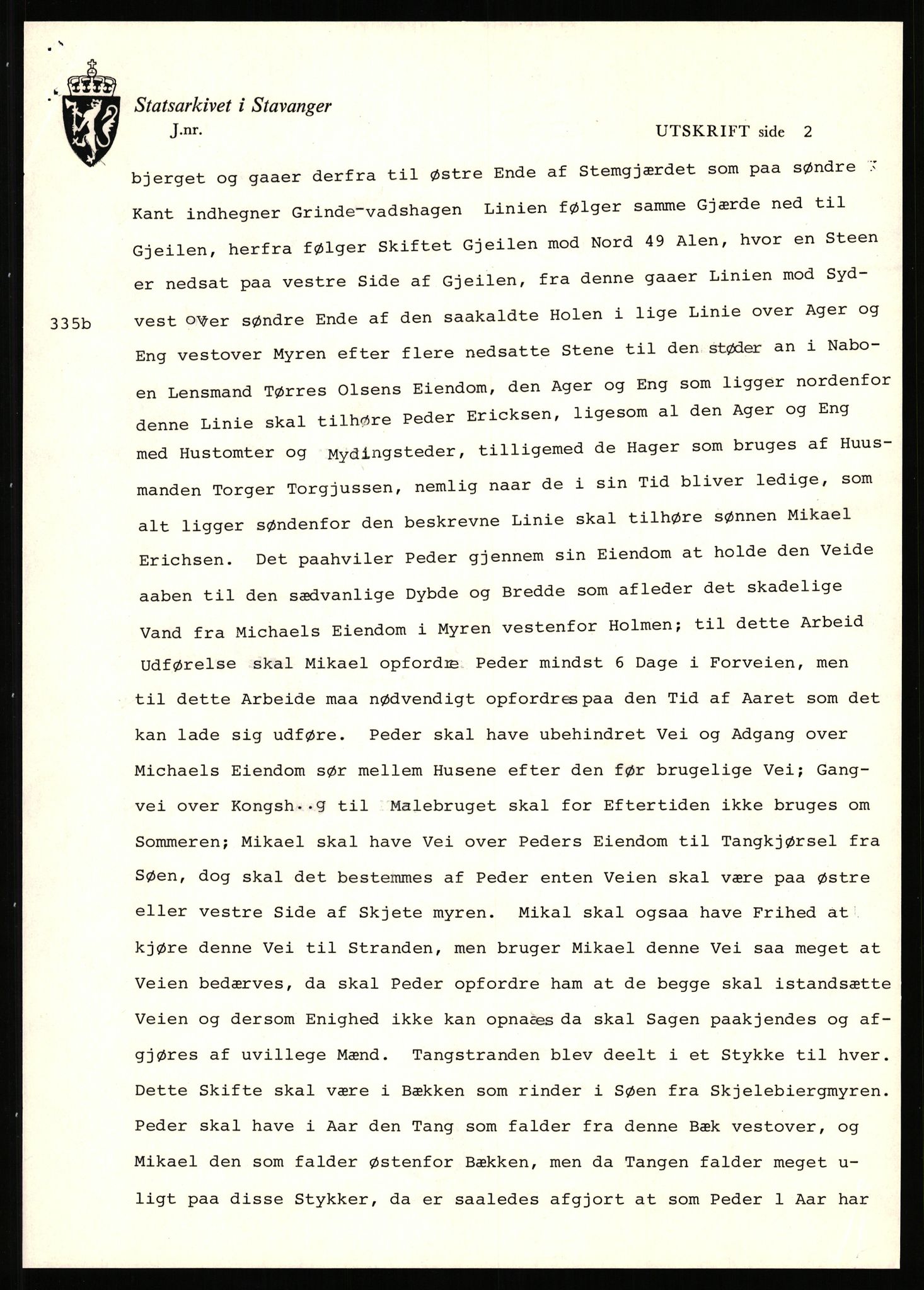 Statsarkivet i Stavanger, AV/SAST-A-101971/03/Y/Yj/L0072: Avskrifter sortert etter gårdsnavn: Sagbakken - Sandstøl indre, 1750-1930, p. 500