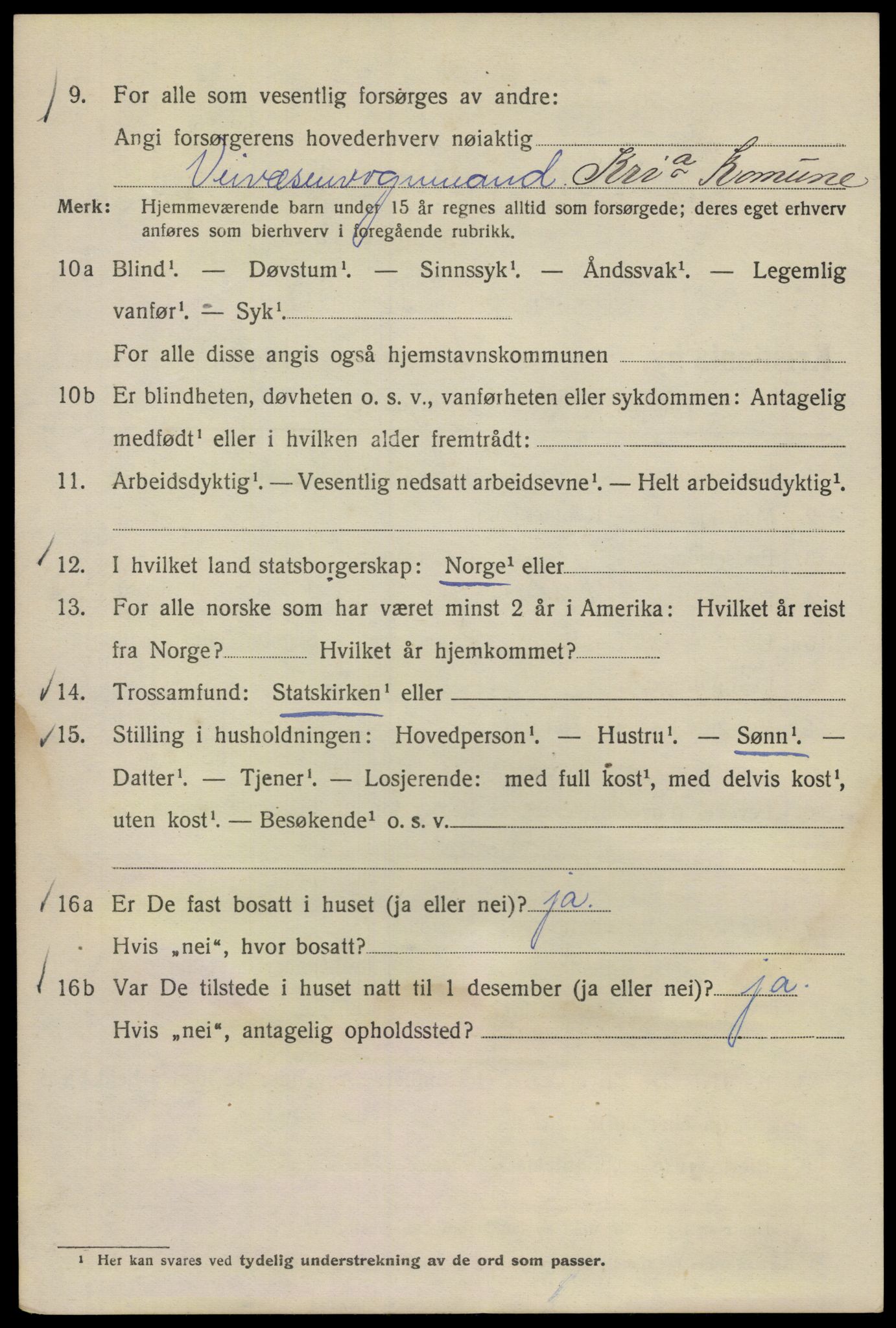 SAO, 1920 census for Kristiania, 1920, p. 141600