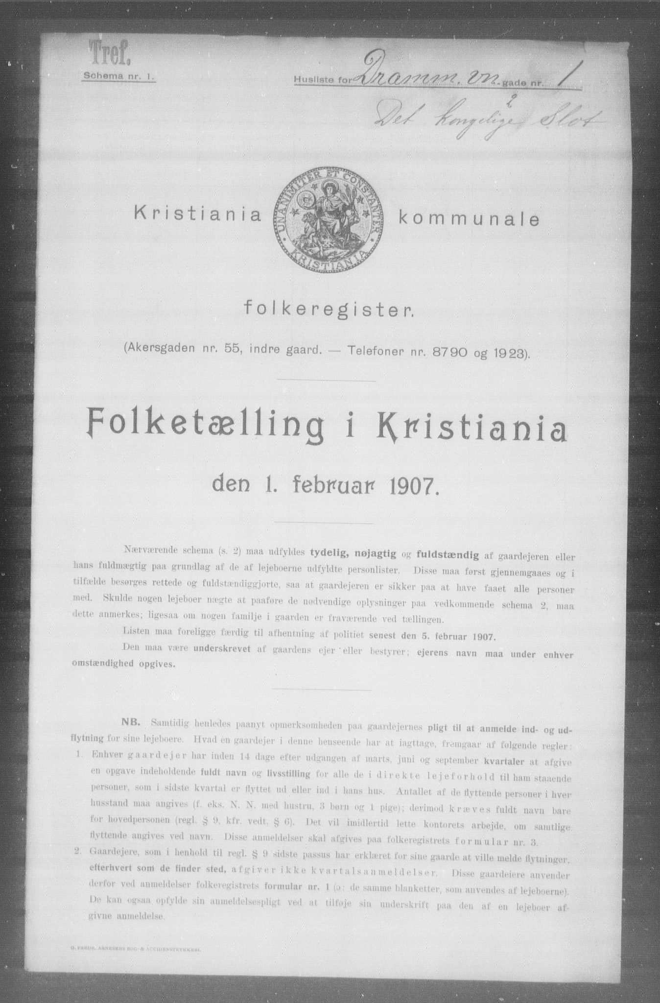 OBA, Municipal Census 1907 for Kristiania, 1907, p. 8252
