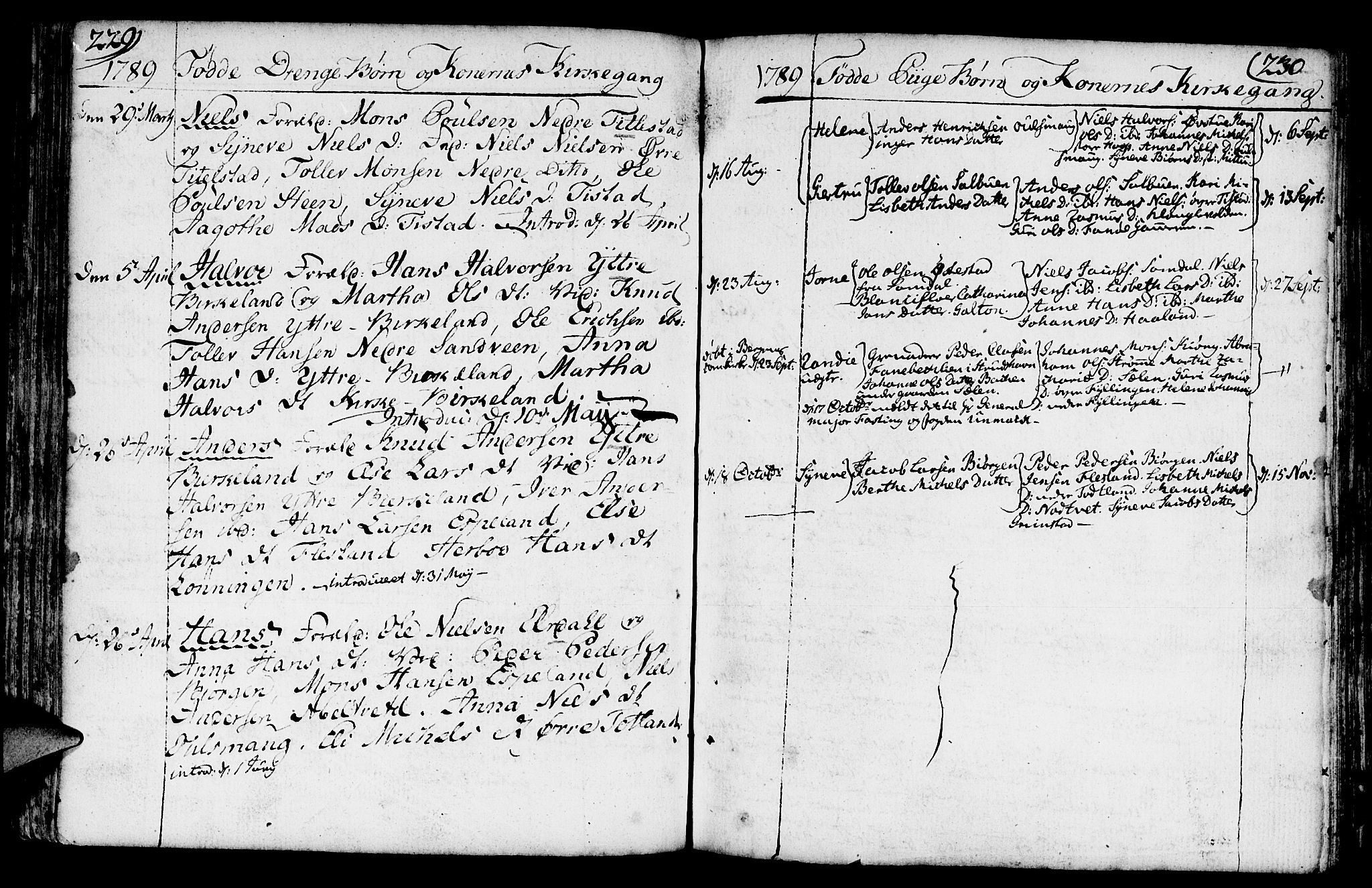 Fana Sokneprestembete, AV/SAB-A-75101/H/Haa/Haaa/L0005: Parish register (official) no. A 5, 1773-1799, p. 229-230