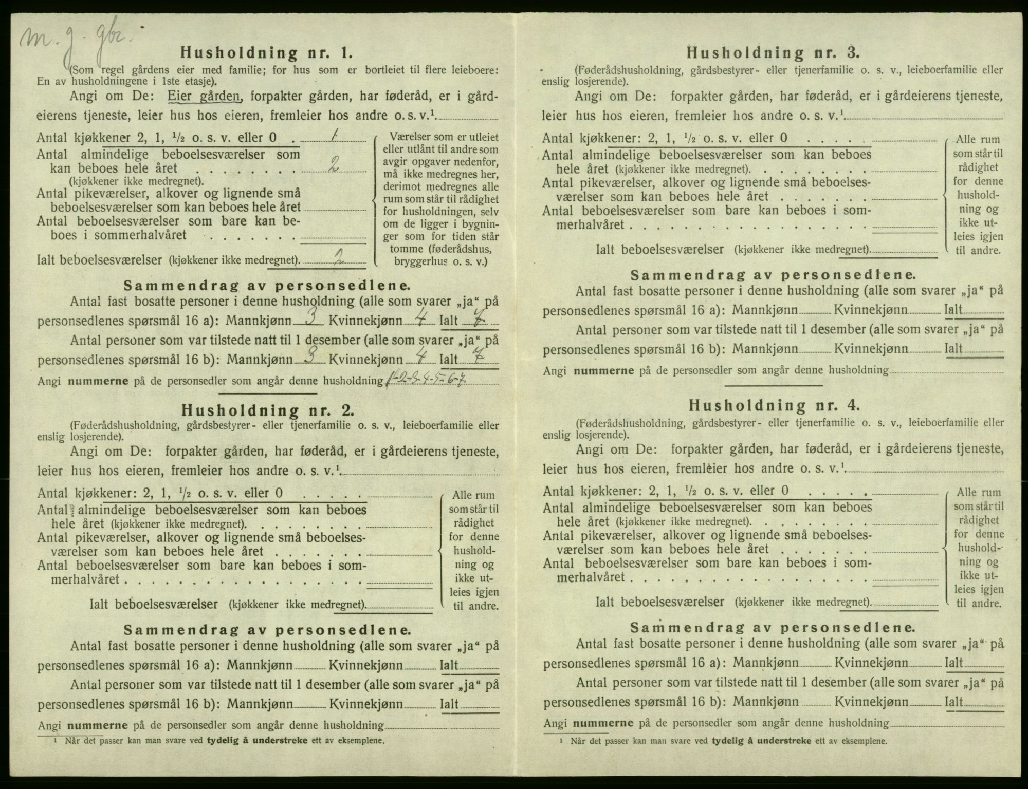 SAB, 1920 census for Stord, 1920, p. 171