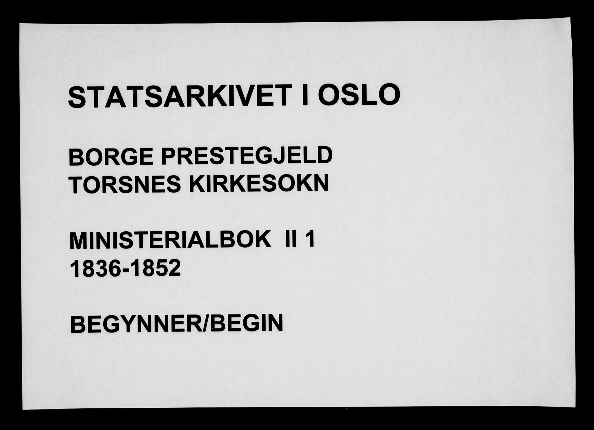 Borge prestekontor Kirkebøker, AV/SAO-A-10903/F/Fb/L0001: Parish register (official) no. II 1, 1836-1852