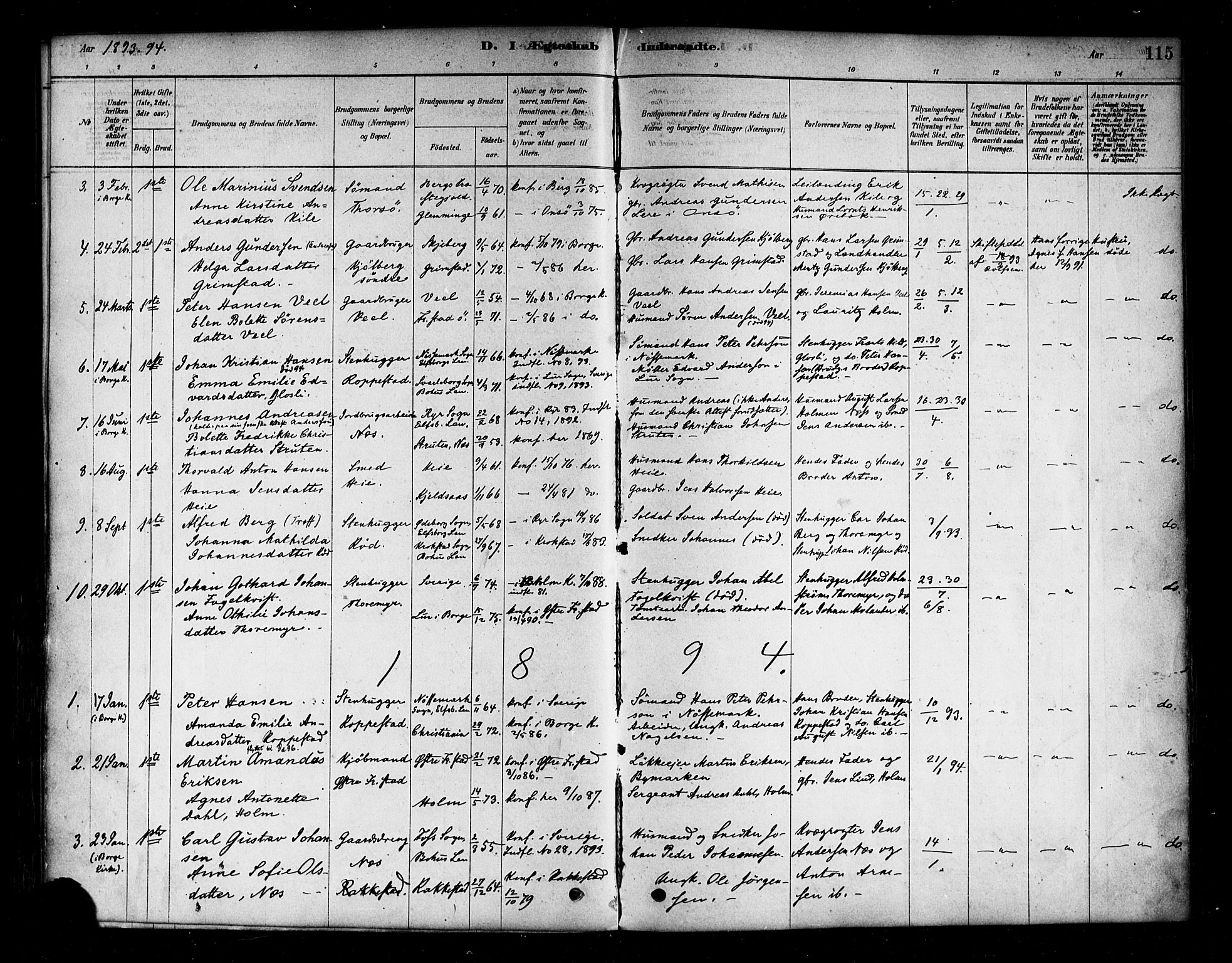 Borge prestekontor Kirkebøker, AV/SAO-A-10903/F/Fb/L0003: Parish register (official) no. II 3, 1878-1902, p. 115