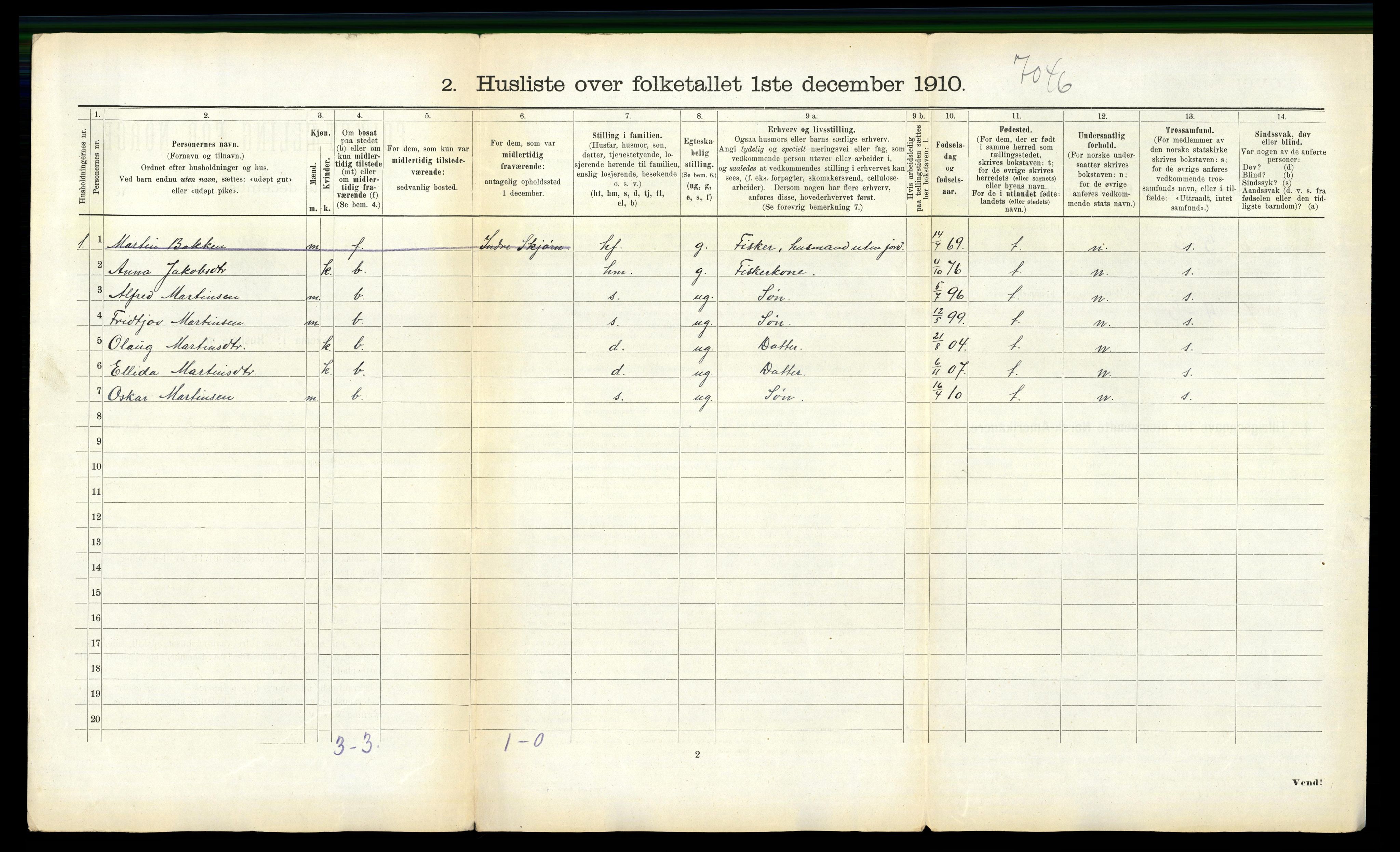 RA, 1910 census for Stjørna, 1910, p. 720