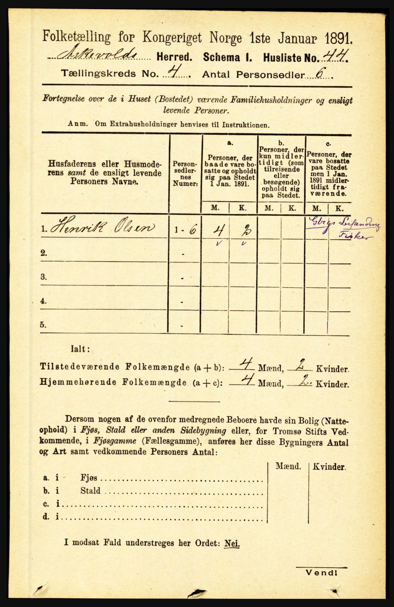 RA, 1891 census for 1428 Askvoll, 1891, p. 1232