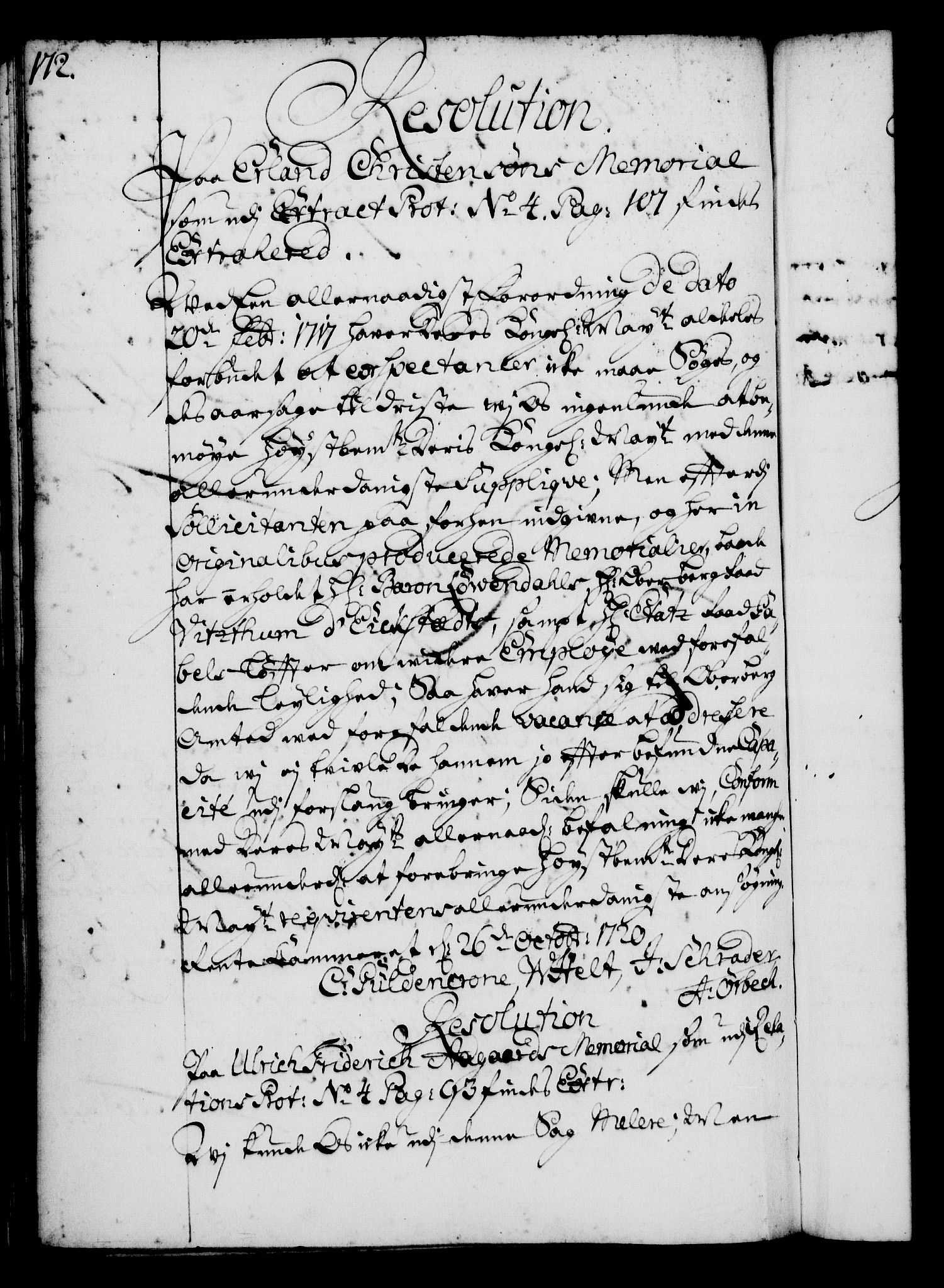 Rentekammeret, Kammerkanselliet, RA/EA-3111/G/Gg/Gga/L0001: Norsk ekspedisjonsprotokoll med register (merket RK 53.1), 1720-1723, p. 172