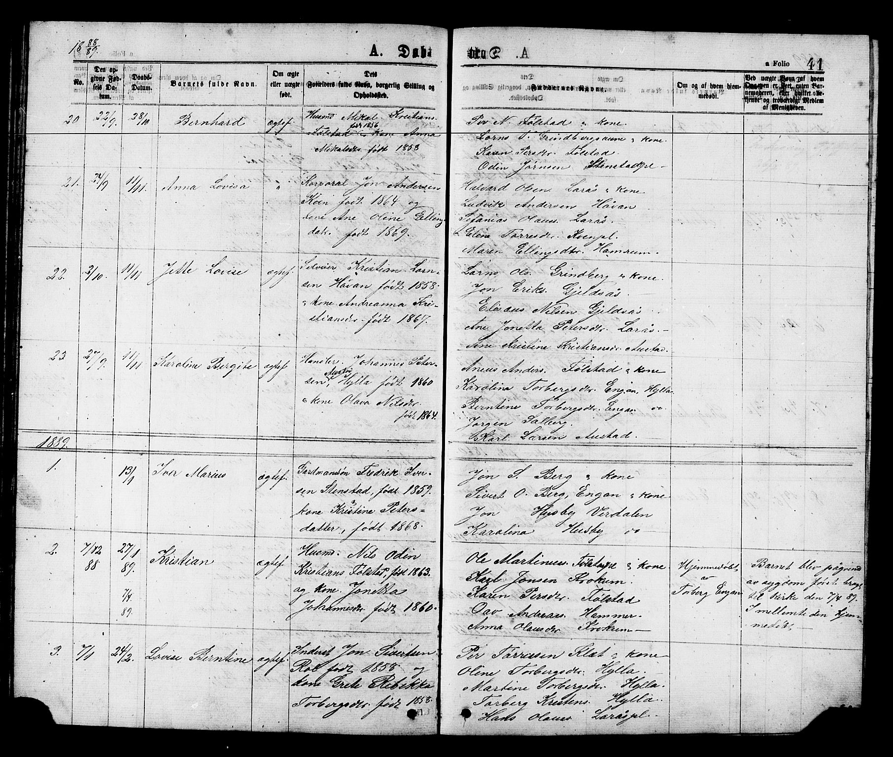 Ministerialprotokoller, klokkerbøker og fødselsregistre - Nord-Trøndelag, SAT/A-1458/731/L0311: Parish register (copy) no. 731C02, 1875-1911, p. 41