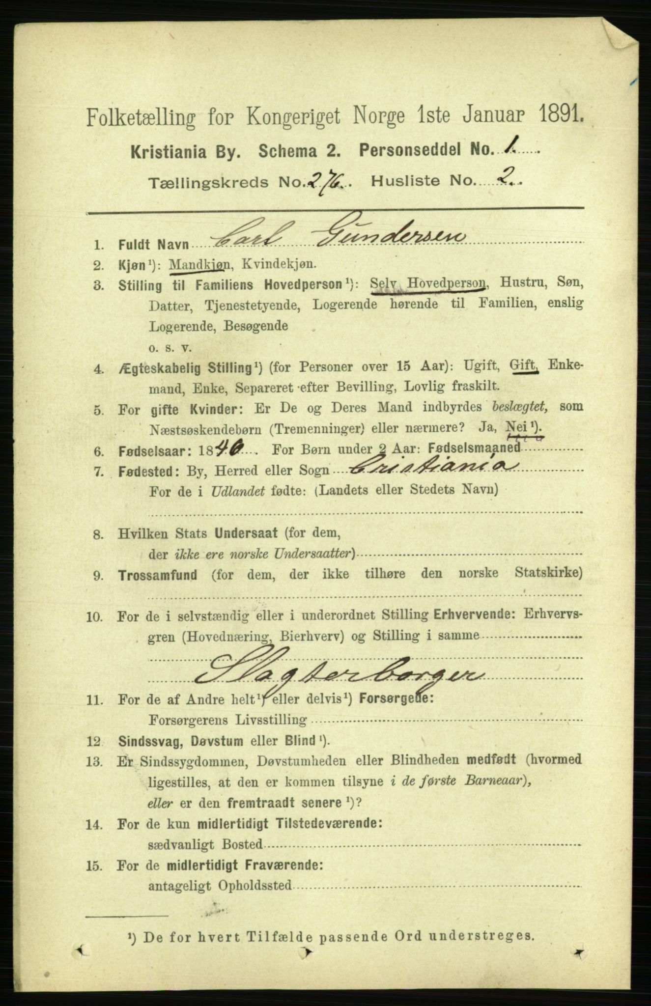 RA, 1891 census for 0301 Kristiania, 1891, p. 167510