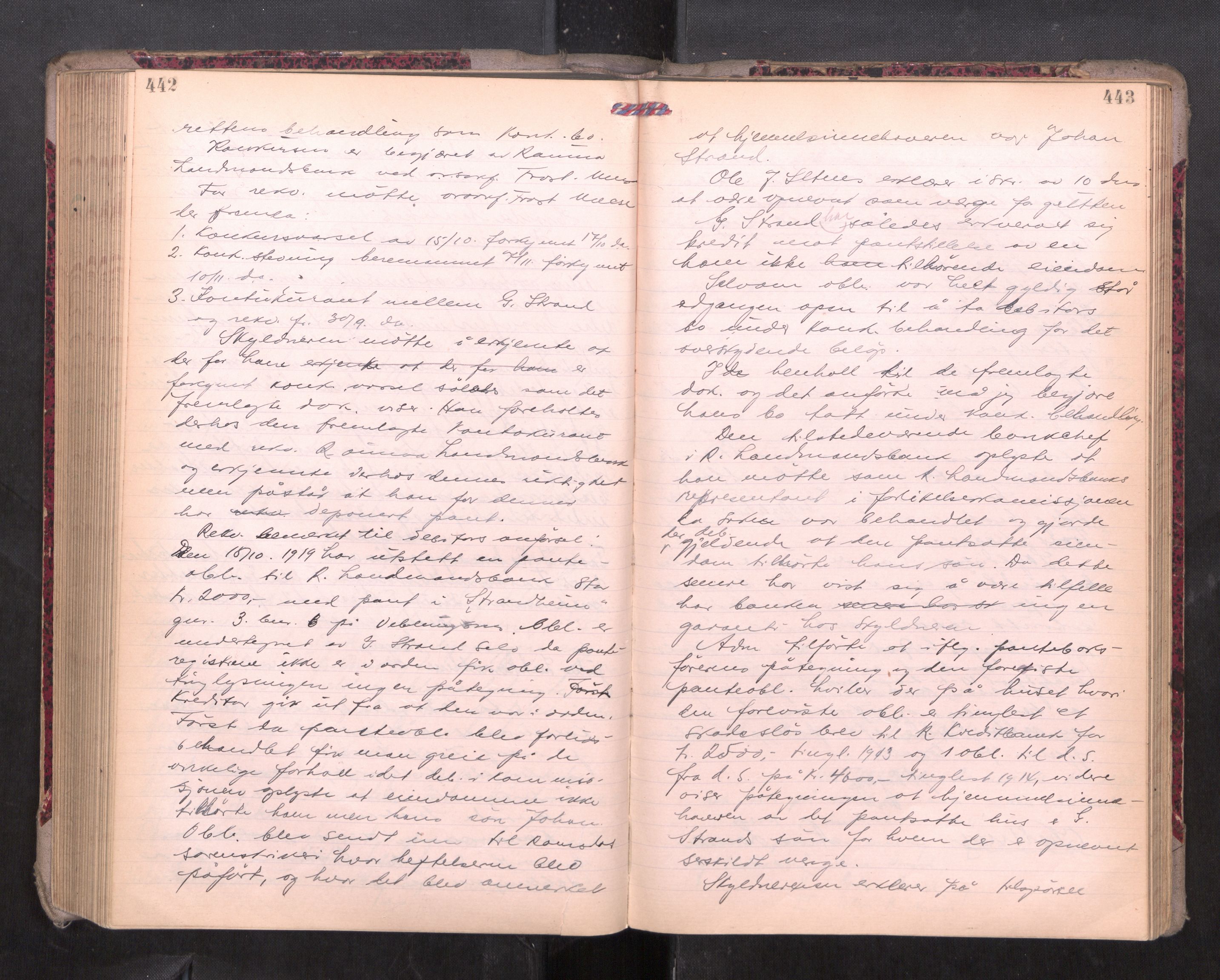 Romsdal sorenskriveri, AV/SAT-A-4149/1/3/3B/L0010: Skiftebehandlingsprotokoll, 1923-1925, p. 442-443
