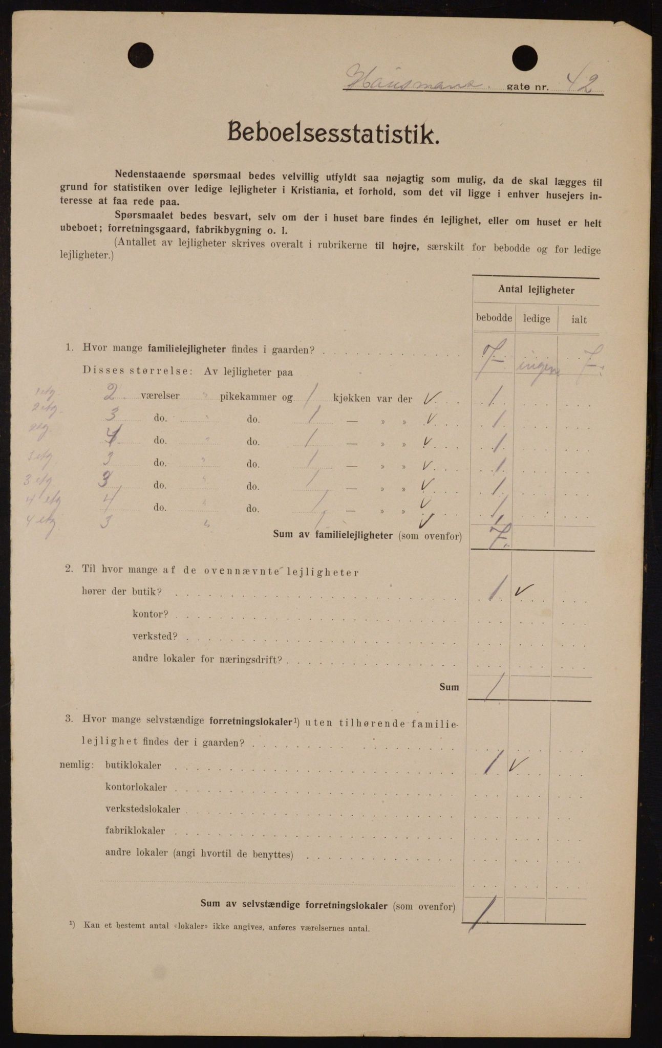 OBA, Municipal Census 1909 for Kristiania, 1909, p. 32188