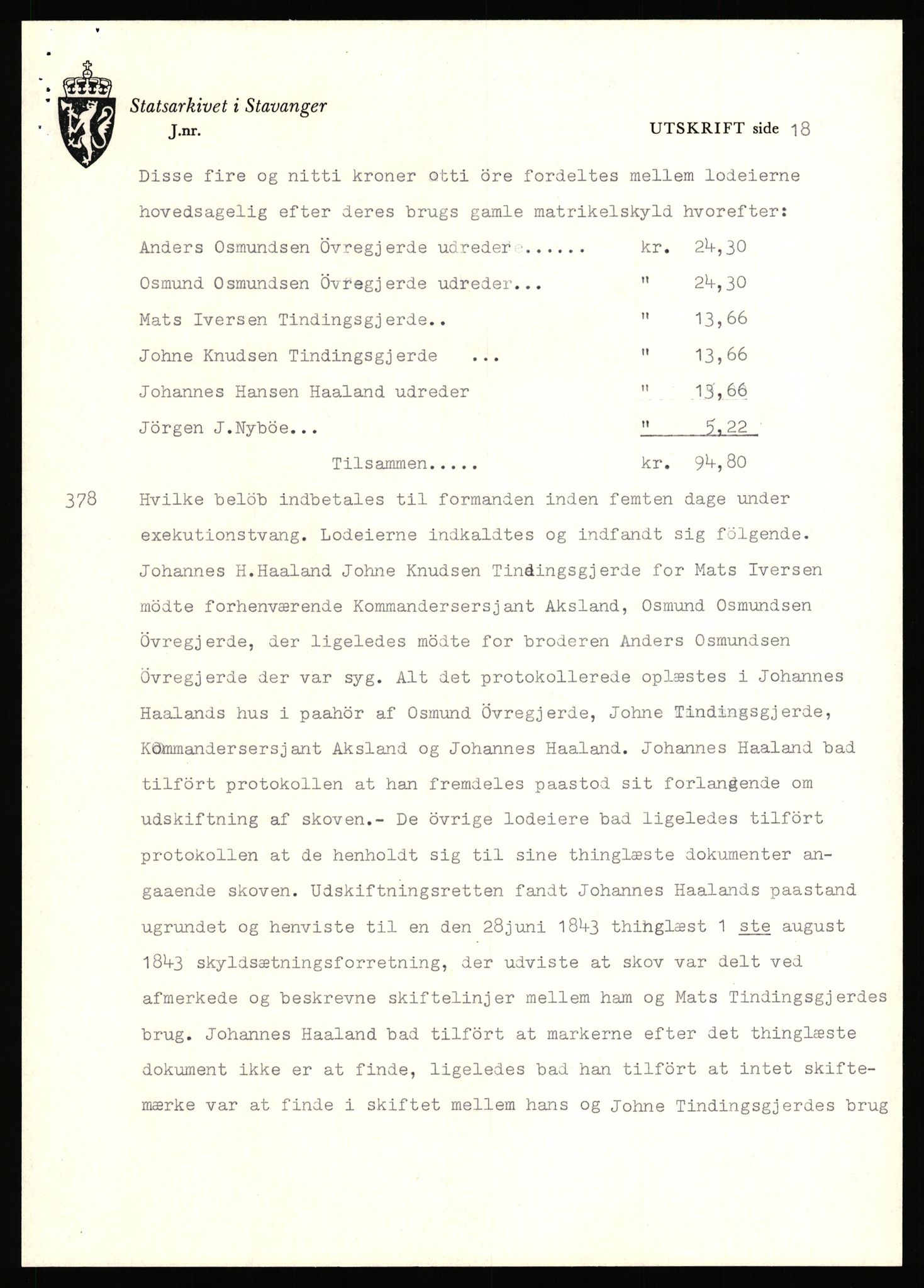 Statsarkivet i Stavanger, SAST/A-101971/03/Y/Yj/L0026: Avskrifter sortert etter gårdsnavn: Gjerde - Grastveid, 1750-1930, p. 108
