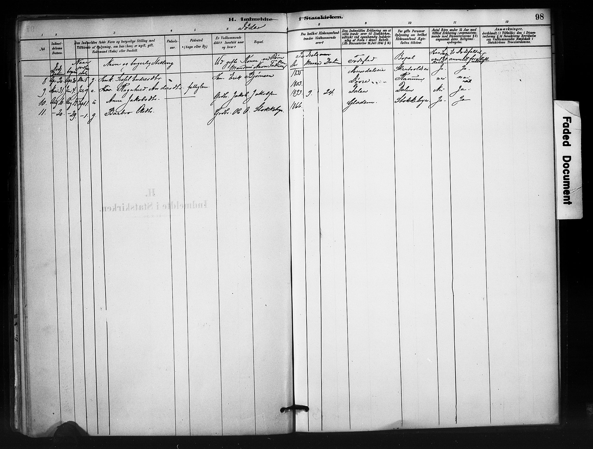 Nord-Aurdal prestekontor, SAH/PREST-132/H/Ha/Haa/L0012: Parish register (official) no. 12, 1883-1895, p. 98