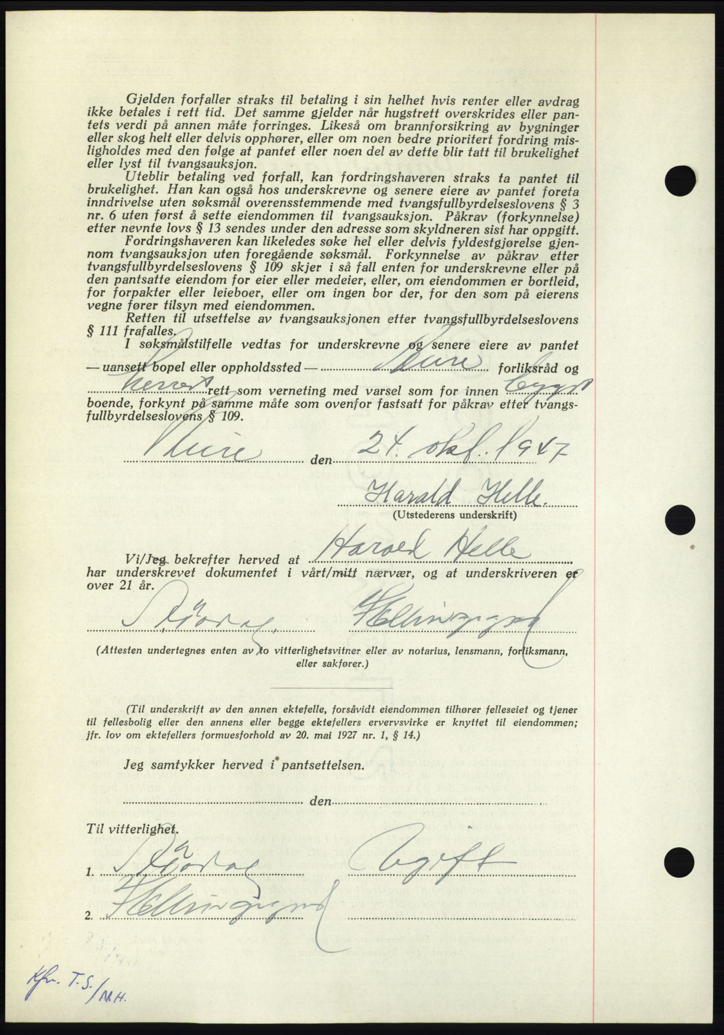 Nordmøre sorenskriveri, AV/SAT-A-4132/1/2/2Ca: Mortgage book no. B97, 1947-1948, Diary no: : 2523/1947