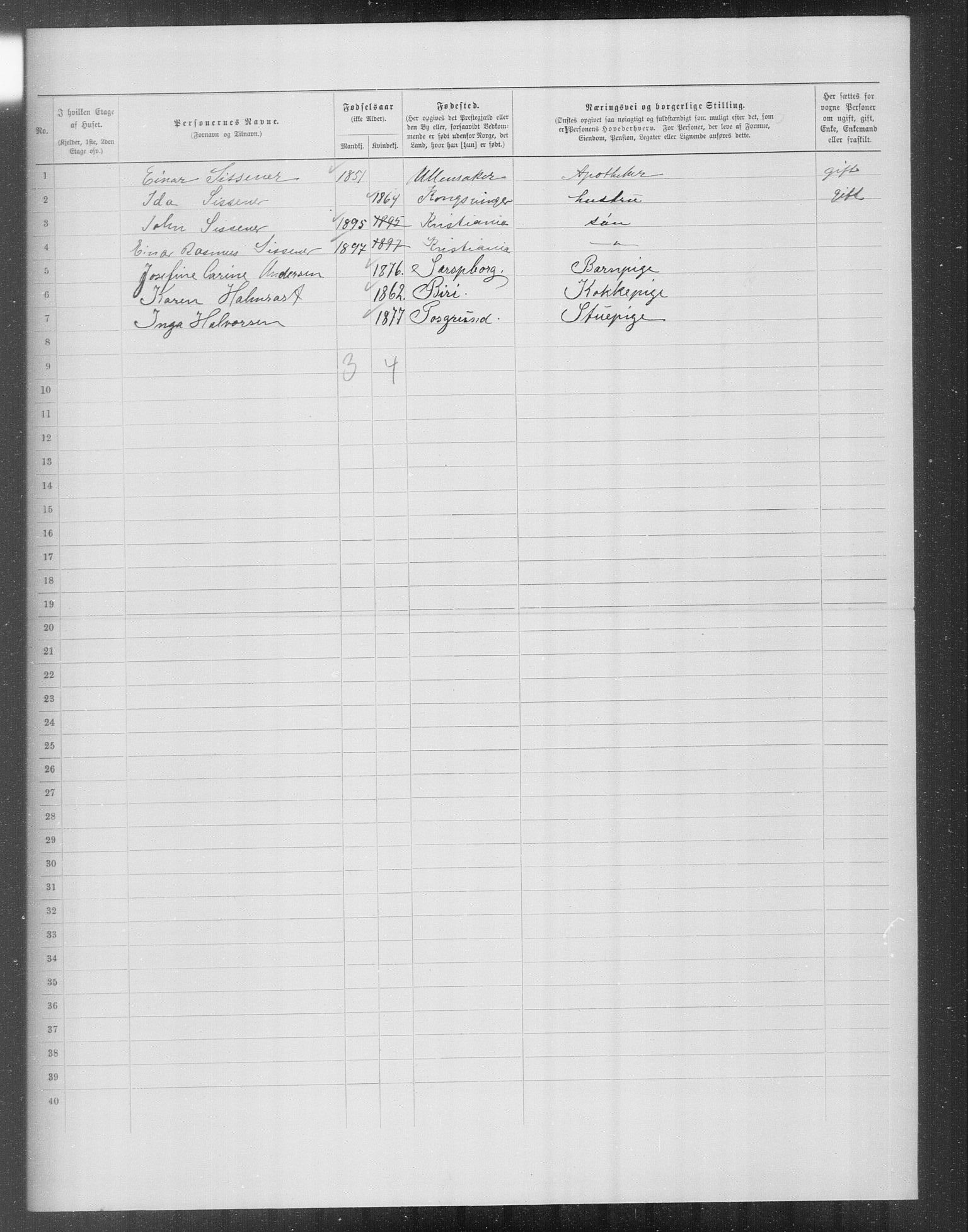 OBA, Municipal Census 1899 for Kristiania, 1899, p. 14142