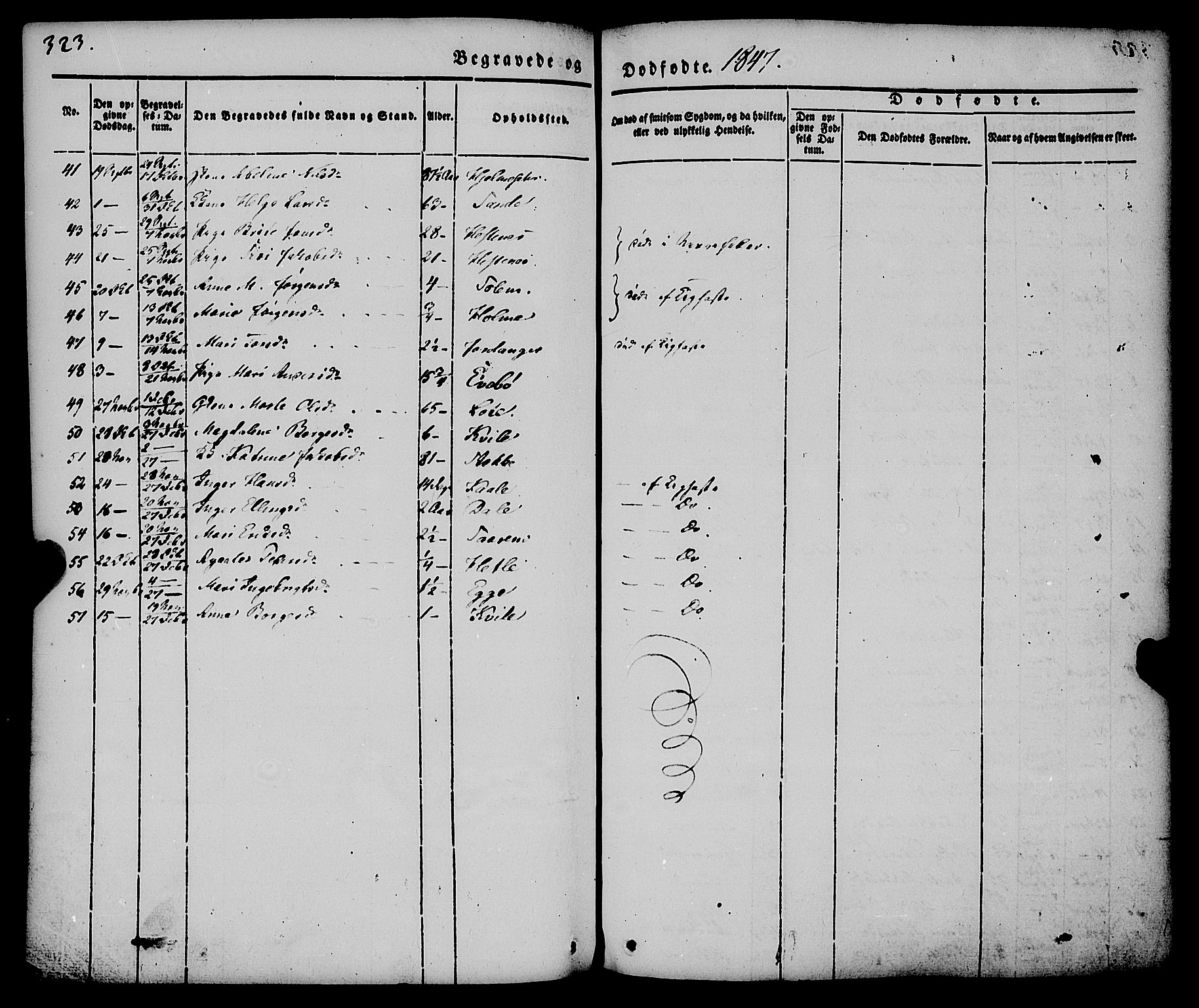 Gloppen sokneprestembete, AV/SAB-A-80101/H/Haa/Haaa/L0008: Parish register (official) no. A 8, 1837-1855, p. 323