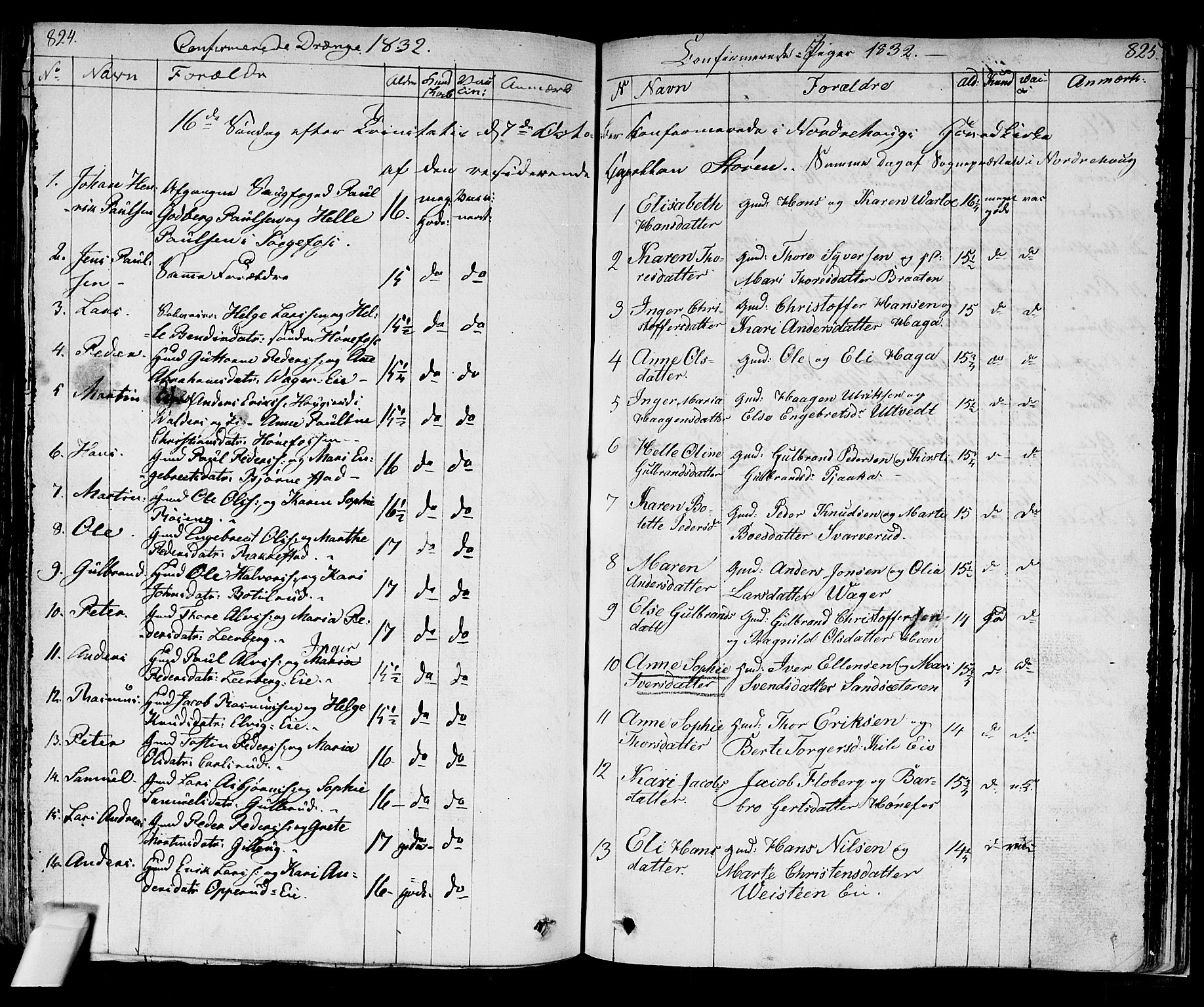 Norderhov kirkebøker, AV/SAKO-A-237/F/Fa/L0009: Parish register (official) no. 9, 1819-1837, p. 824-825