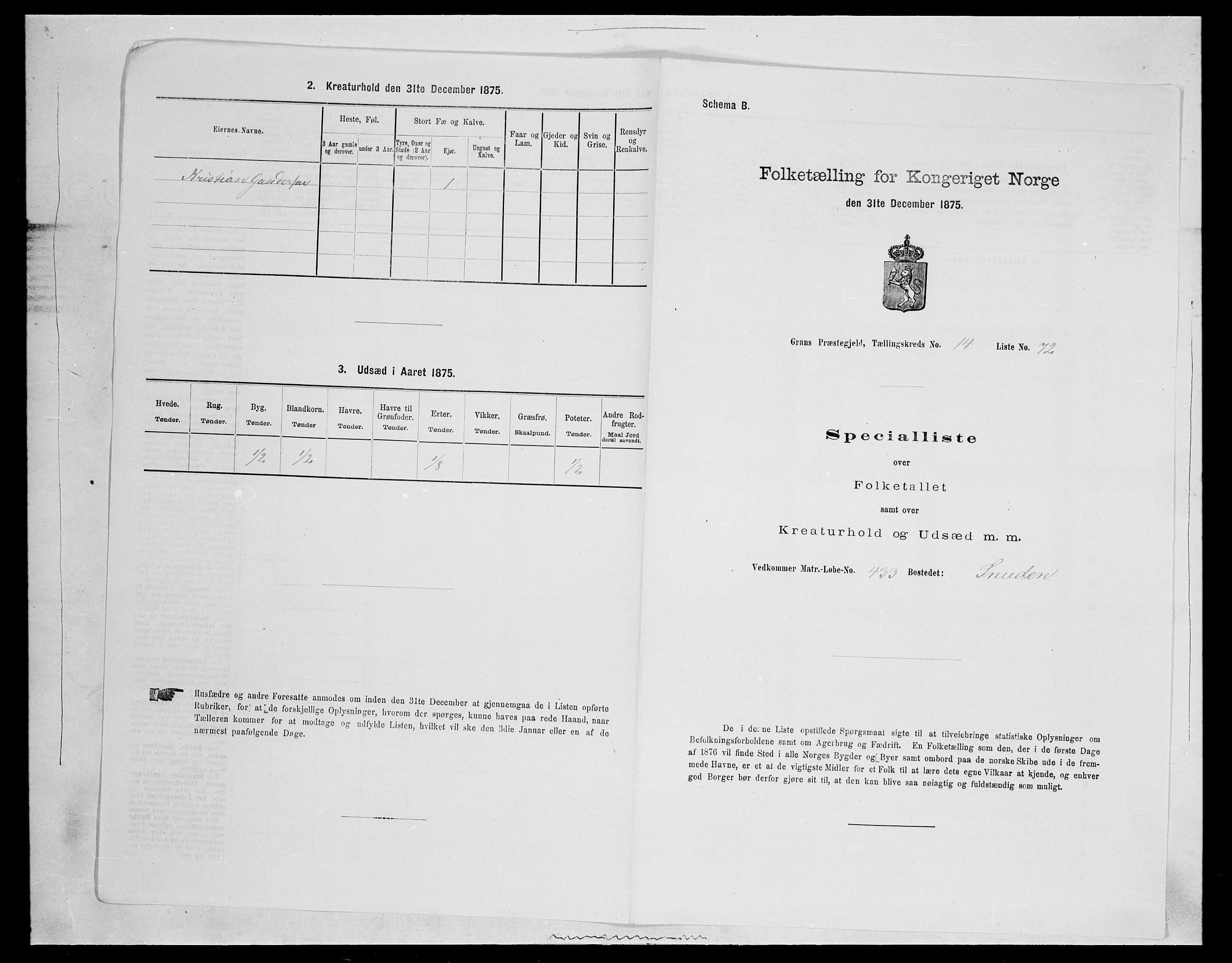 SAH, 1875 census for 0534P Gran, 1875, p. 2673