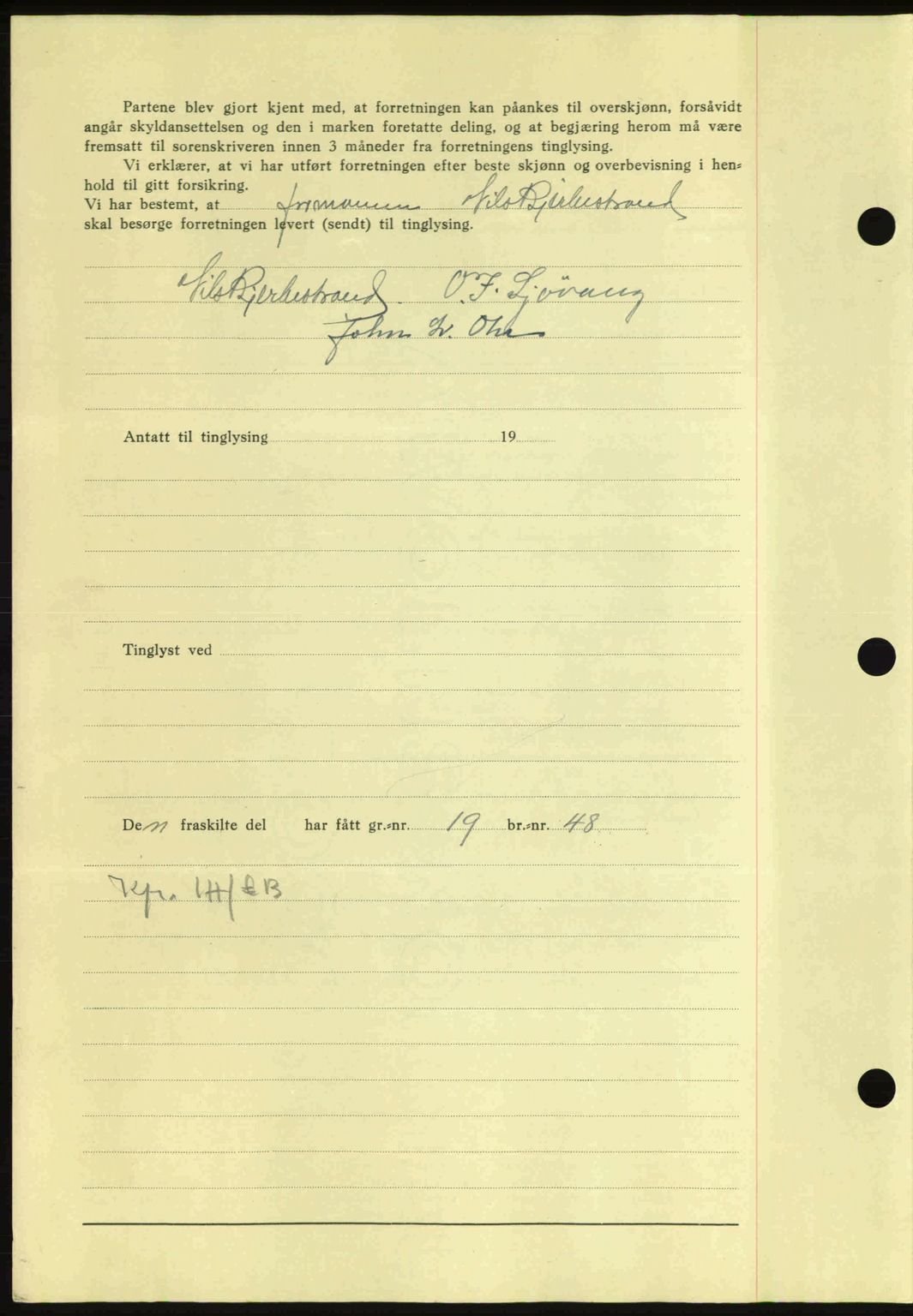 Nordmøre sorenskriveri, SAT/A-4132/1/2/2Ca: Mortgage book no. A90, 1941-1941, Diary no: : 1371/1941