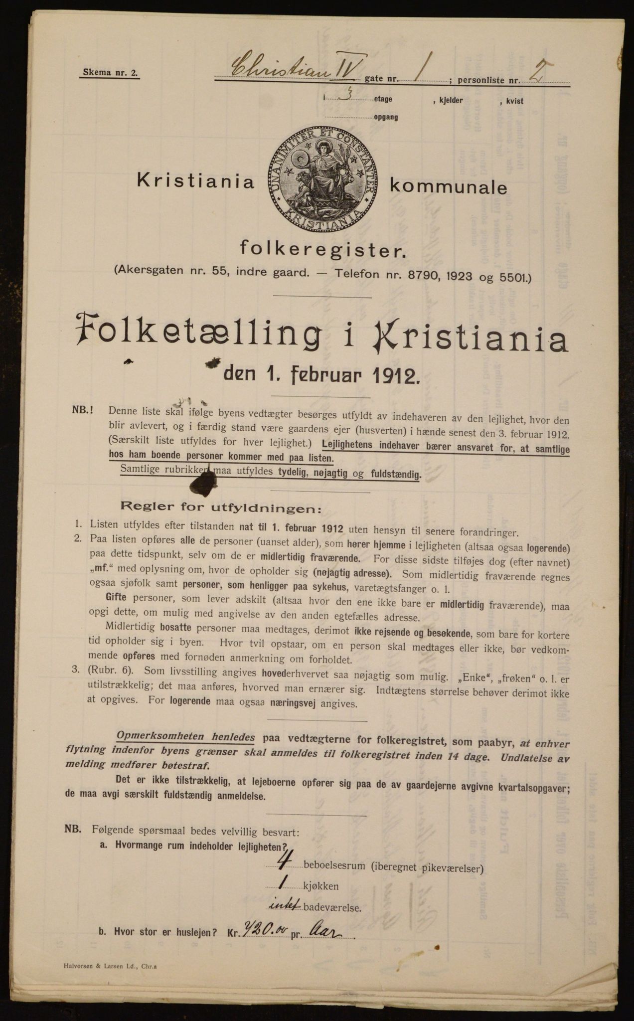 OBA, Municipal Census 1912 for Kristiania, 1912, p. 54380