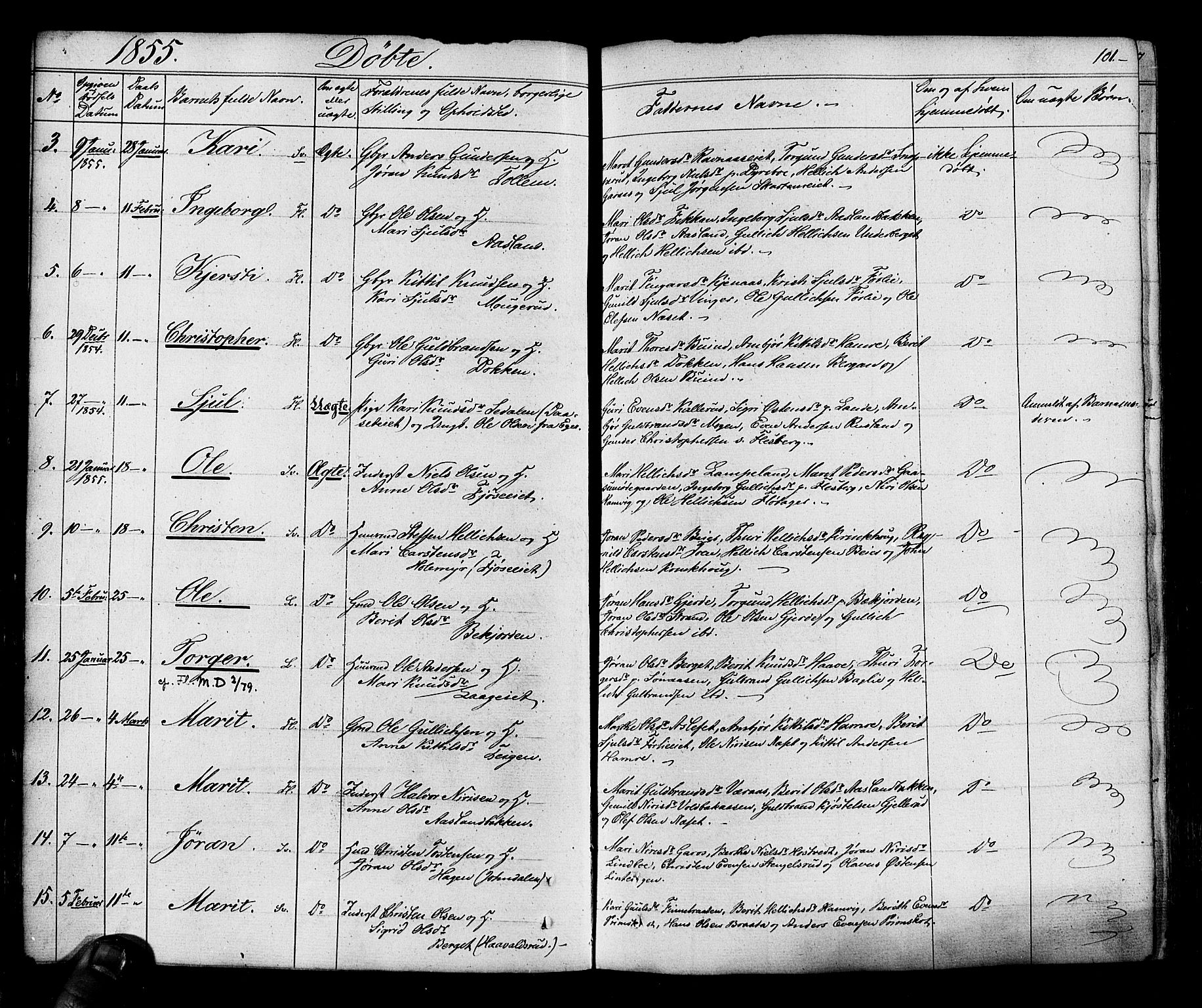 Flesberg kirkebøker, AV/SAKO-A-18/F/Fa/L0006: Parish register (official) no. I 6, 1834-1860, p. 101