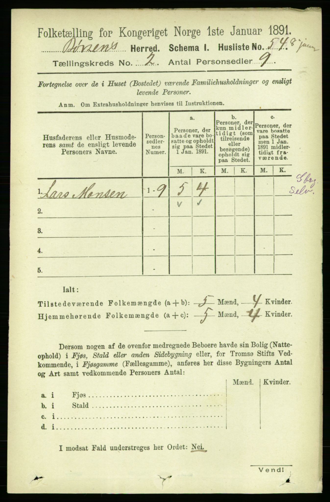 RA, 1891 census for 1658 Børsa, 1891, p. 508