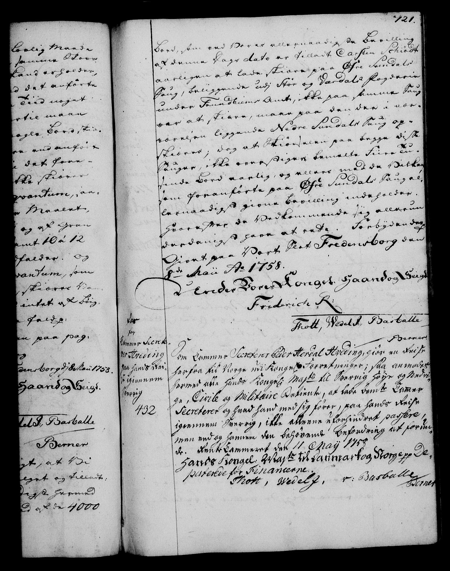 Rentekammeret, Kammerkanselliet, RA/EA-3111/G/Gg/Gga/L0006: Norsk ekspedisjonsprotokoll med register (merket RK 53.6), 1749-1759, p. 721