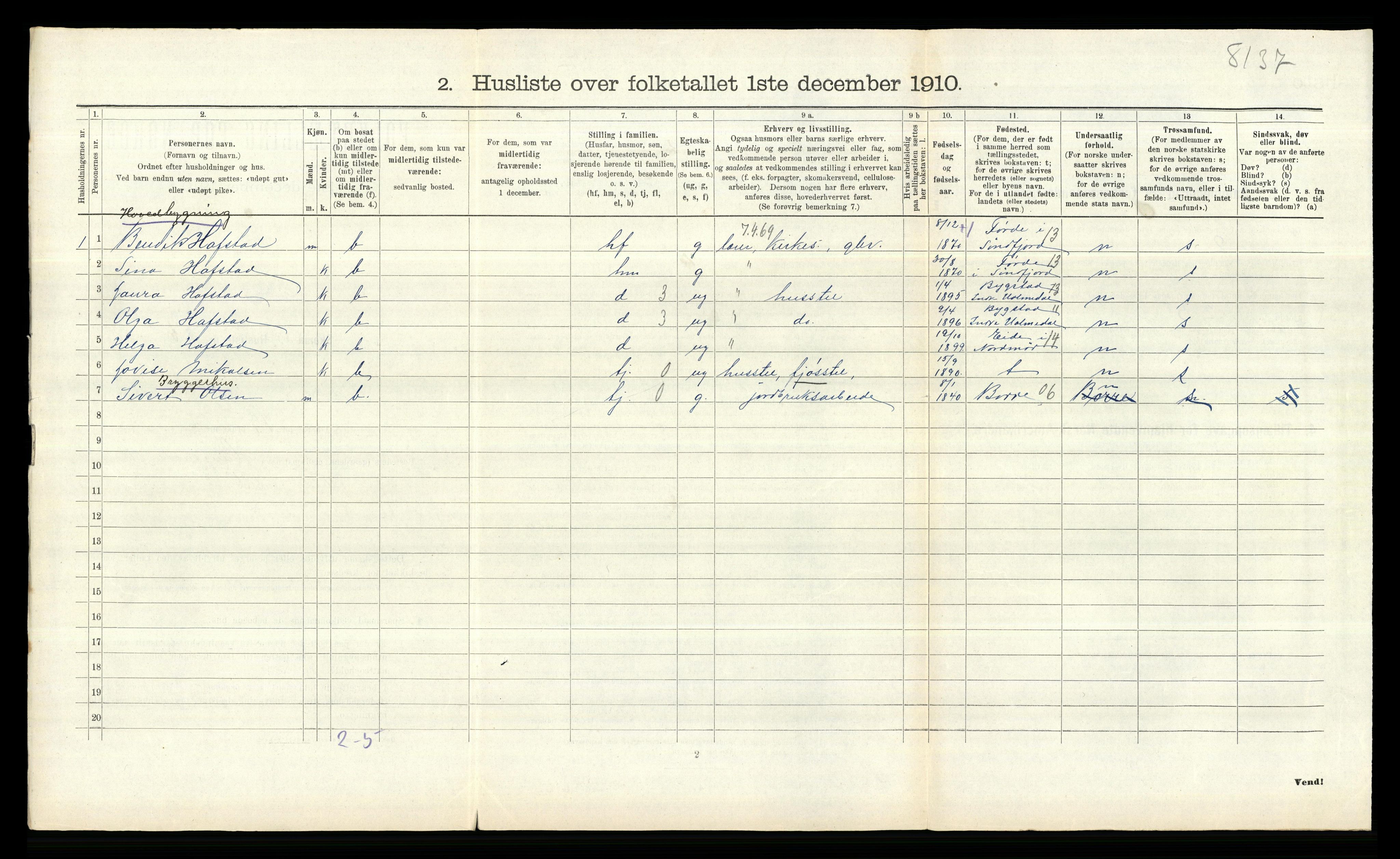 RA, 1910 census for Onsøy, 1910, p. 440