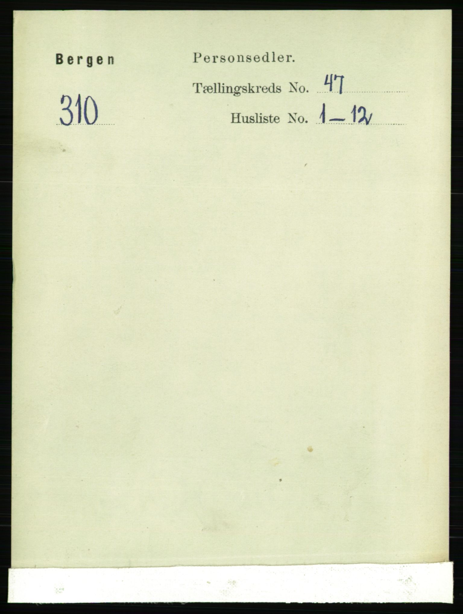 RA, 1891 Census for 1301 Bergen, 1891, p. 55451