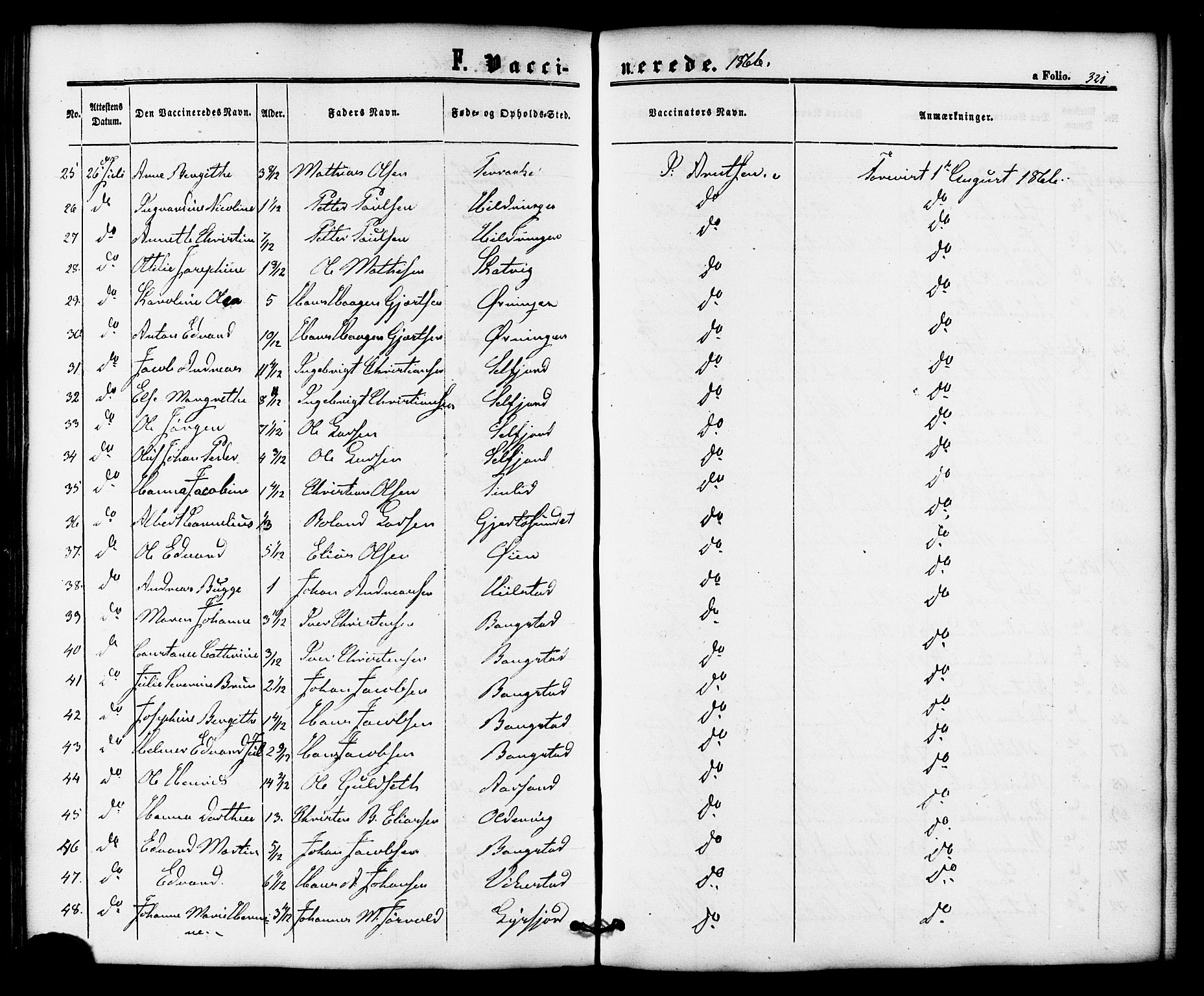 Ministerialprotokoller, klokkerbøker og fødselsregistre - Nordland, SAT/A-1459/810/L0146: Parish register (official) no. 810A08 /1, 1862-1874, p. 321