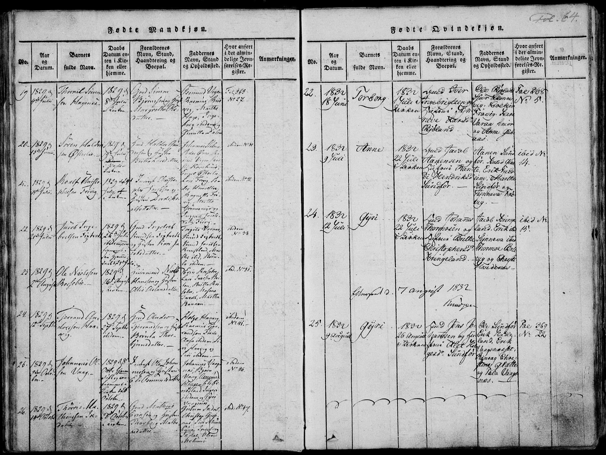 Skjold sokneprestkontor, AV/SAST-A-101847/H/Ha/Haa/L0003: Parish register (official) no. A 3, 1815-1835, p. 64