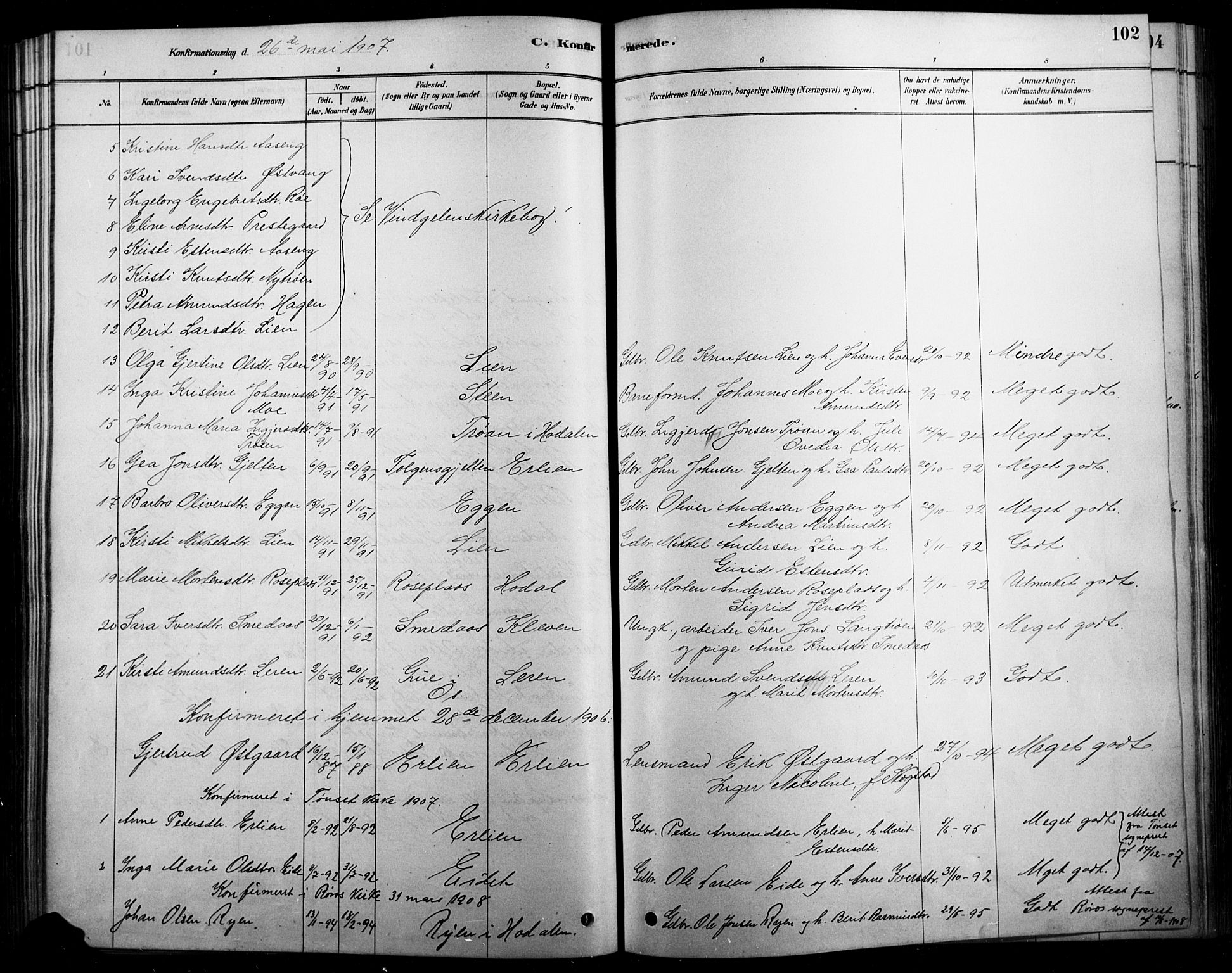 Tolga prestekontor, SAH/PREST-062/L/L0007: Parish register (copy) no. 7, 1878-1919, p. 102