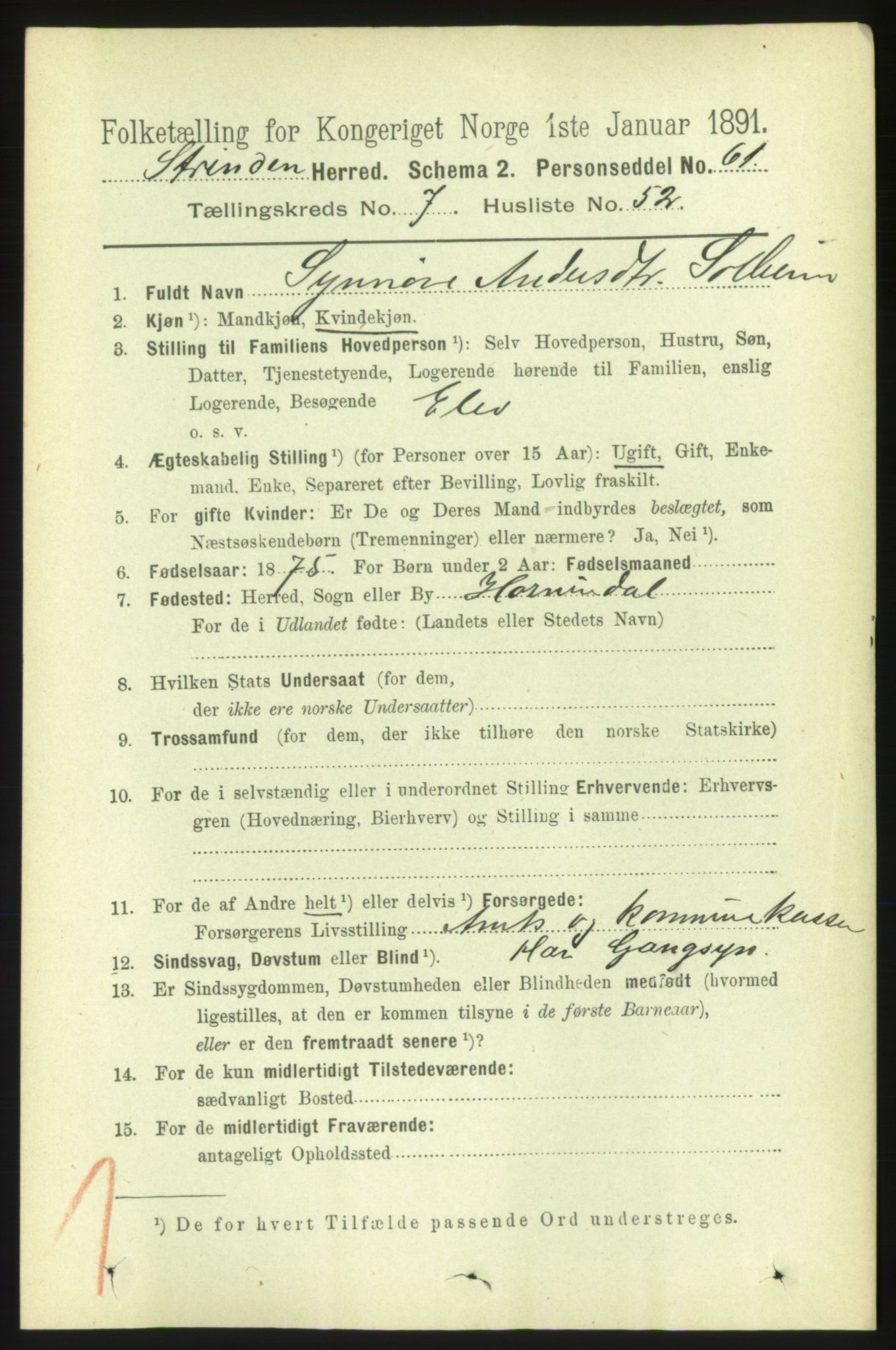 RA, 1891 census for 1660 Strinda, 1891, p. 6656