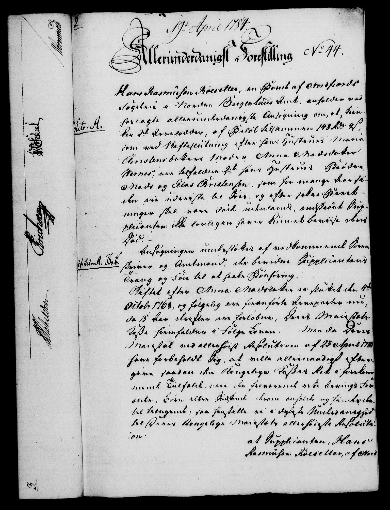 Rentekammeret, Kammerkanselliet, RA/EA-3111/G/Gf/Gfa/L0066: Norsk relasjons- og resolusjonsprotokoll (merket RK 52.66), 1784, p. 372