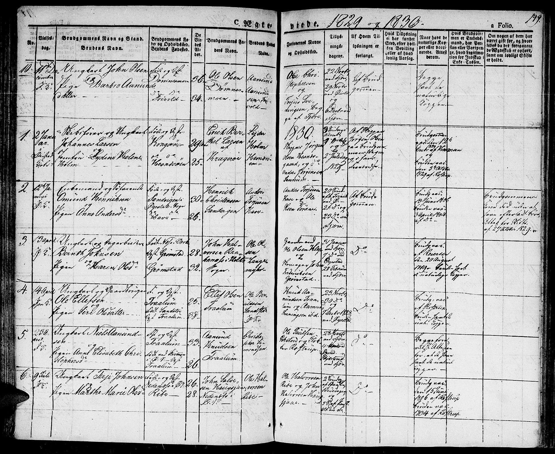 Fjære sokneprestkontor, SAK/1111-0011/F/Fa/L0002: Parish register (official) no. A 2, 1827-1839, p. 149